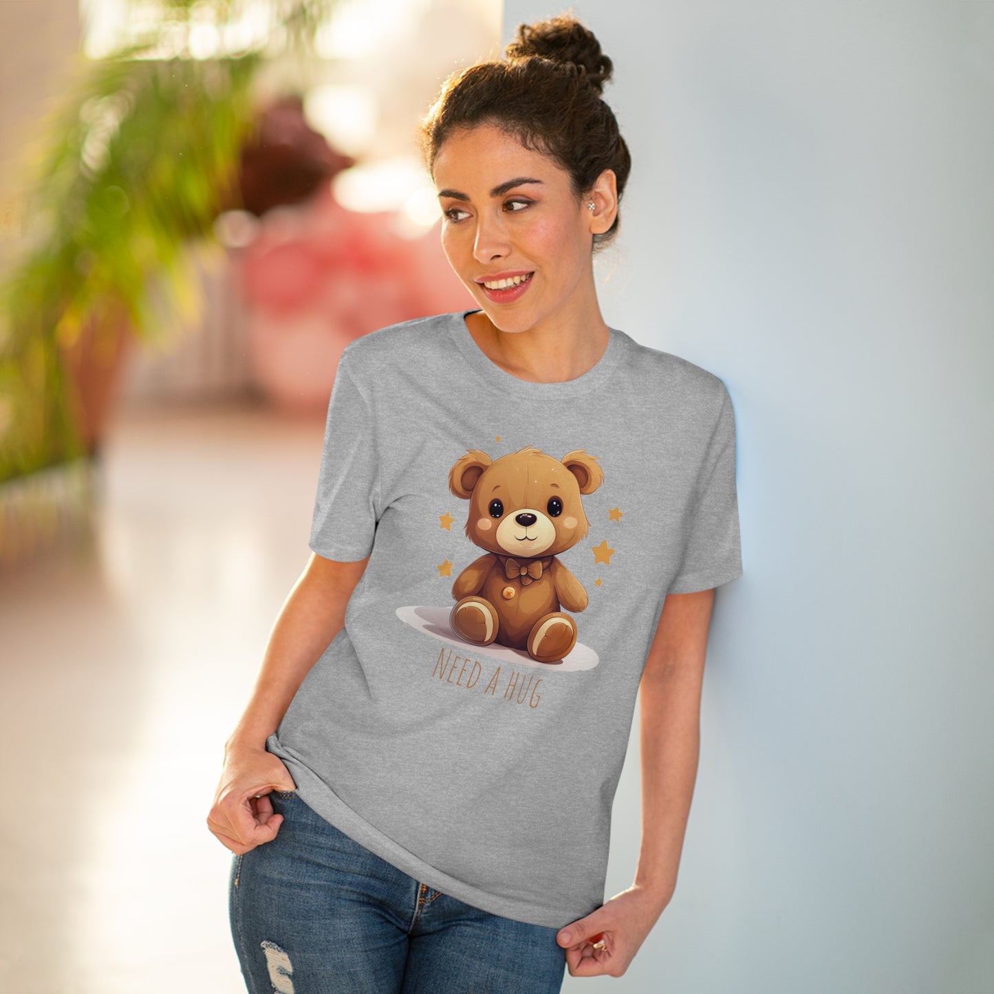 Eco-Friendly "Need a Hug" Teddy Bear Tee