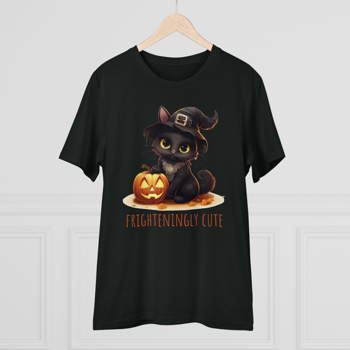Frighteningly Cute: Halloween Black Cat Eco-Friendly T-shirt