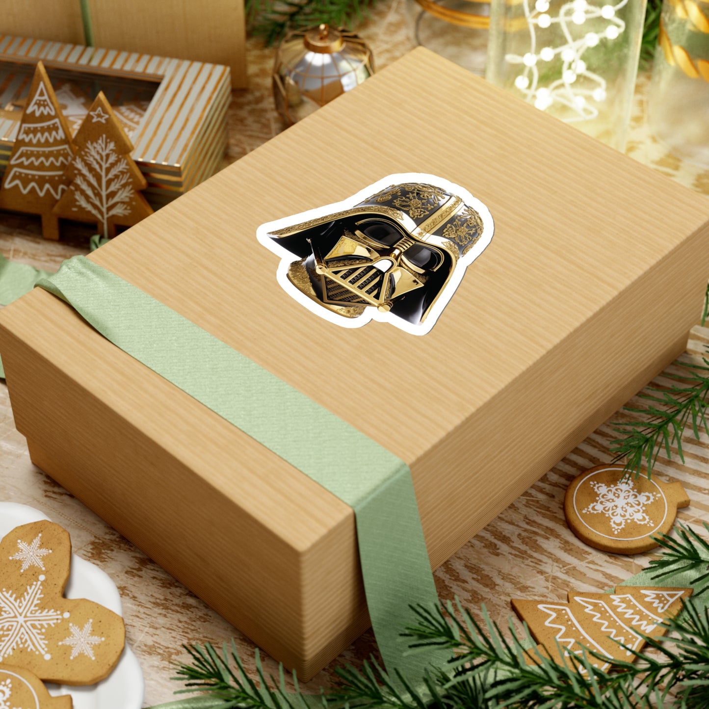 Gold Darth Vader Sticker - Unleash Imperial Grandeur - Star Wars