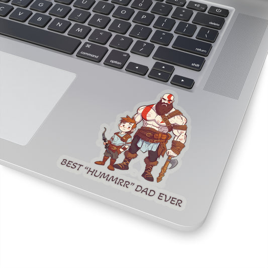 Kratos - God of War Sticker - BEST Hummrr Dad Ever - Celebrate Father's Day with Adorable Style and Playful Message