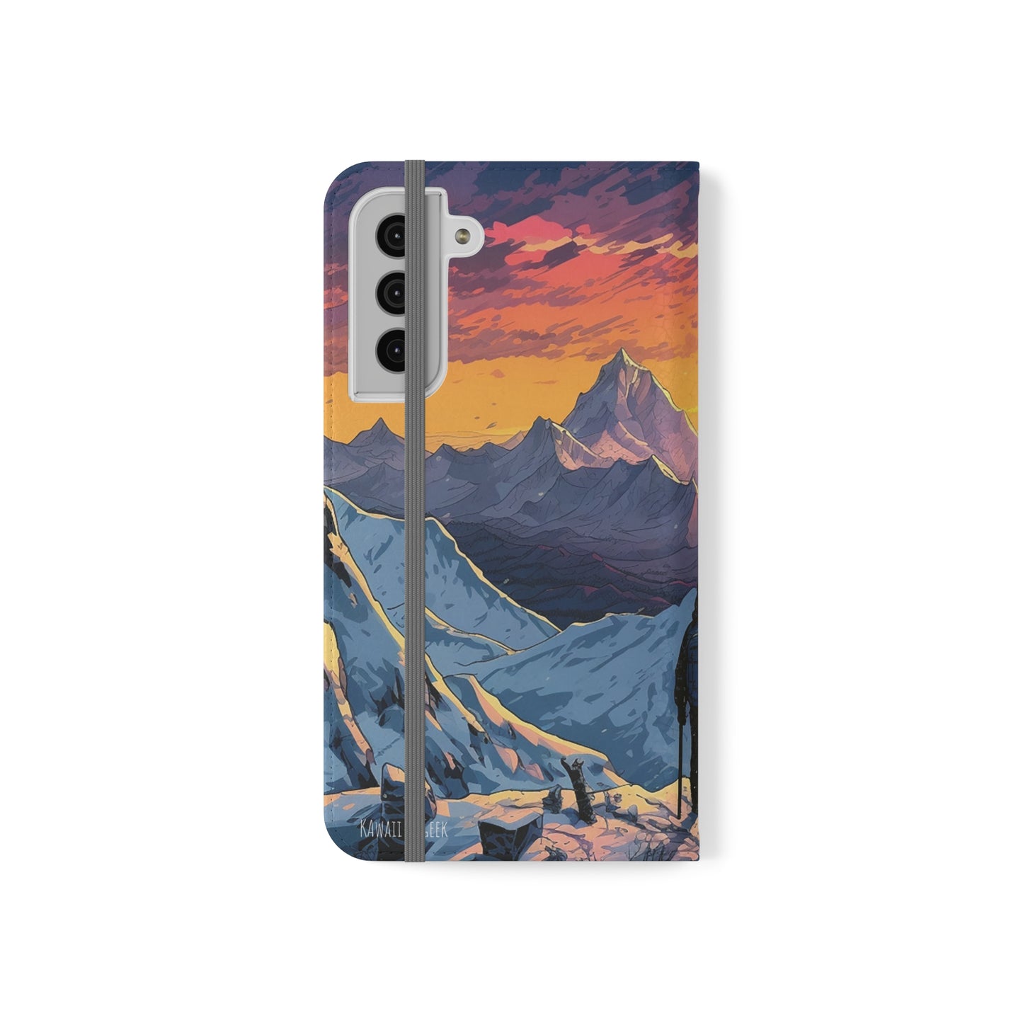 Snowy Mountain Landscape Sunset Flip Phone Case - Embrace the Beauty of Nature on Your Device