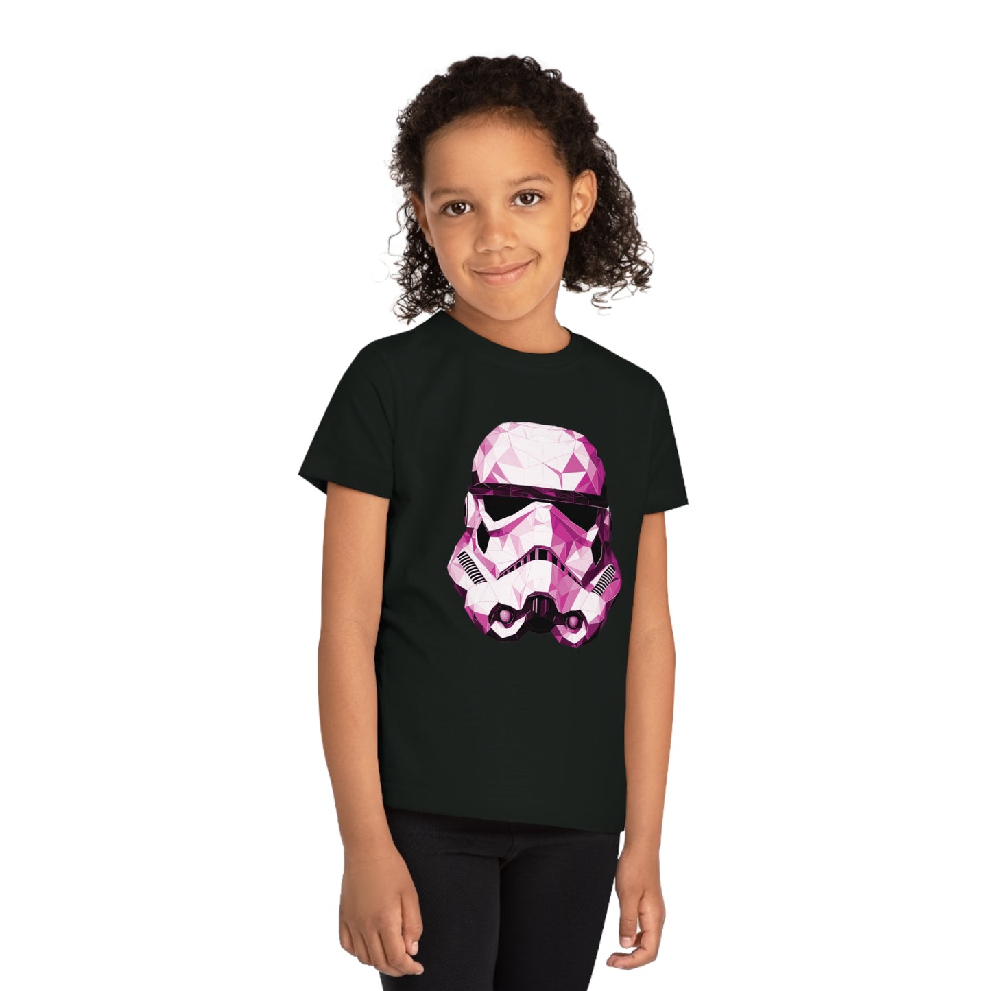 Pink Stormtrooper Polygonal Kids T-Shirt - Embrace Galactic Cuteness - Star Wars