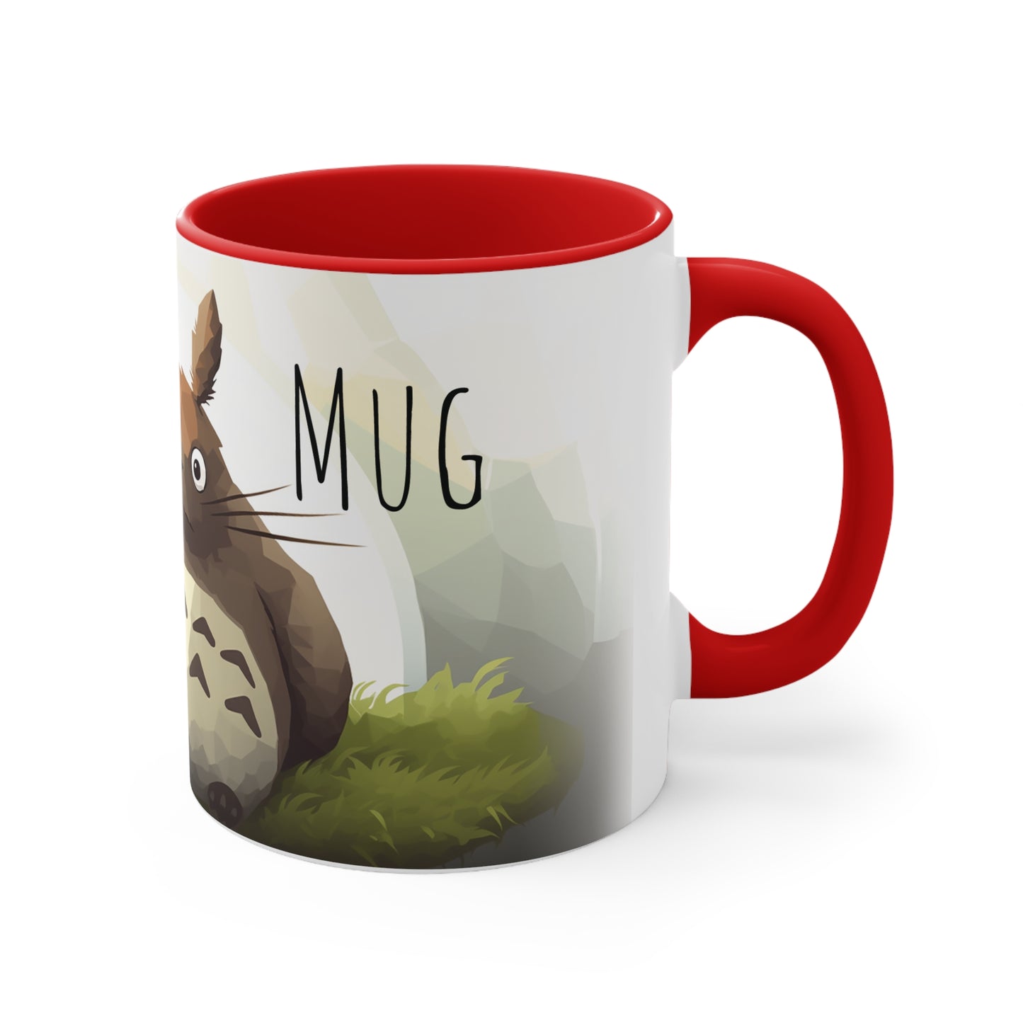 Totoro's Mug: Whimsical Delight in Geometric Style 11 oz Bicolor Mug
