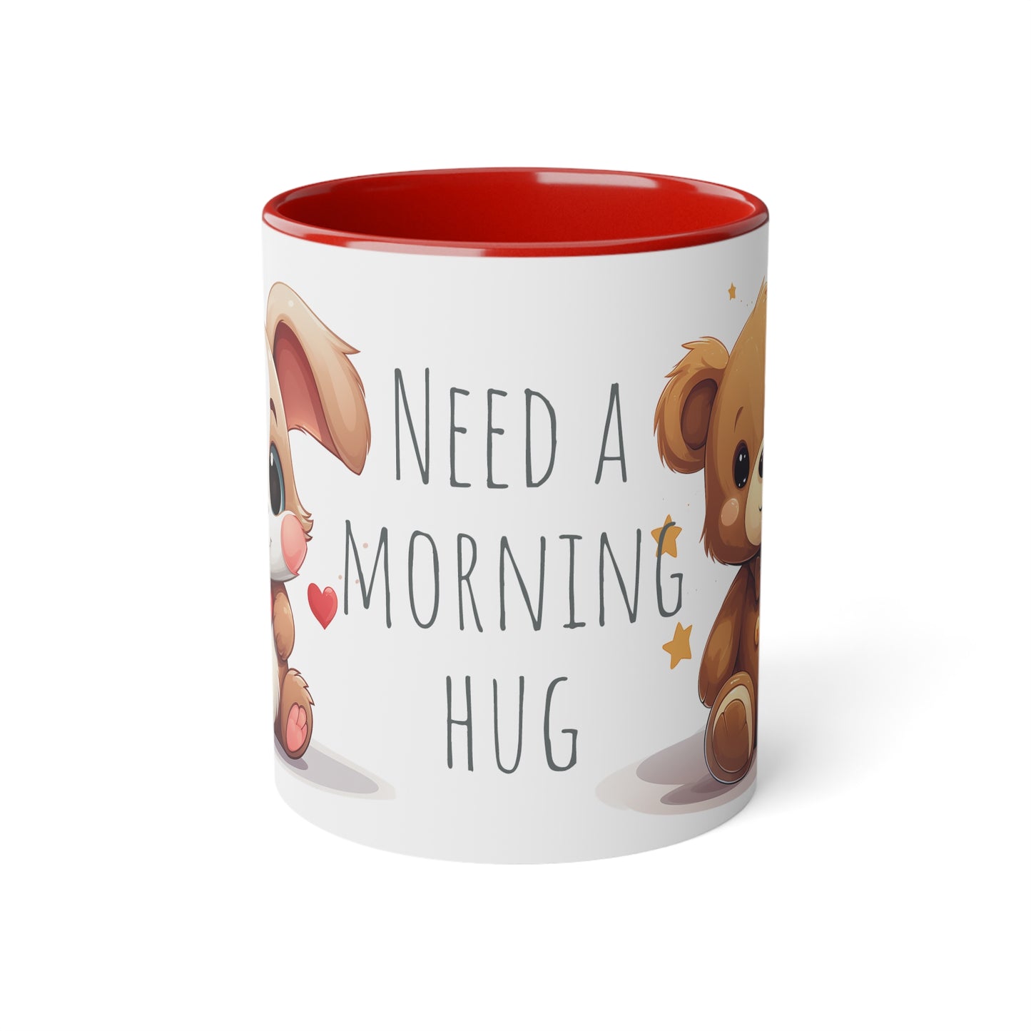 11oz Bi-Color Mug: "Morning Hug" Teddy Duo - EU
