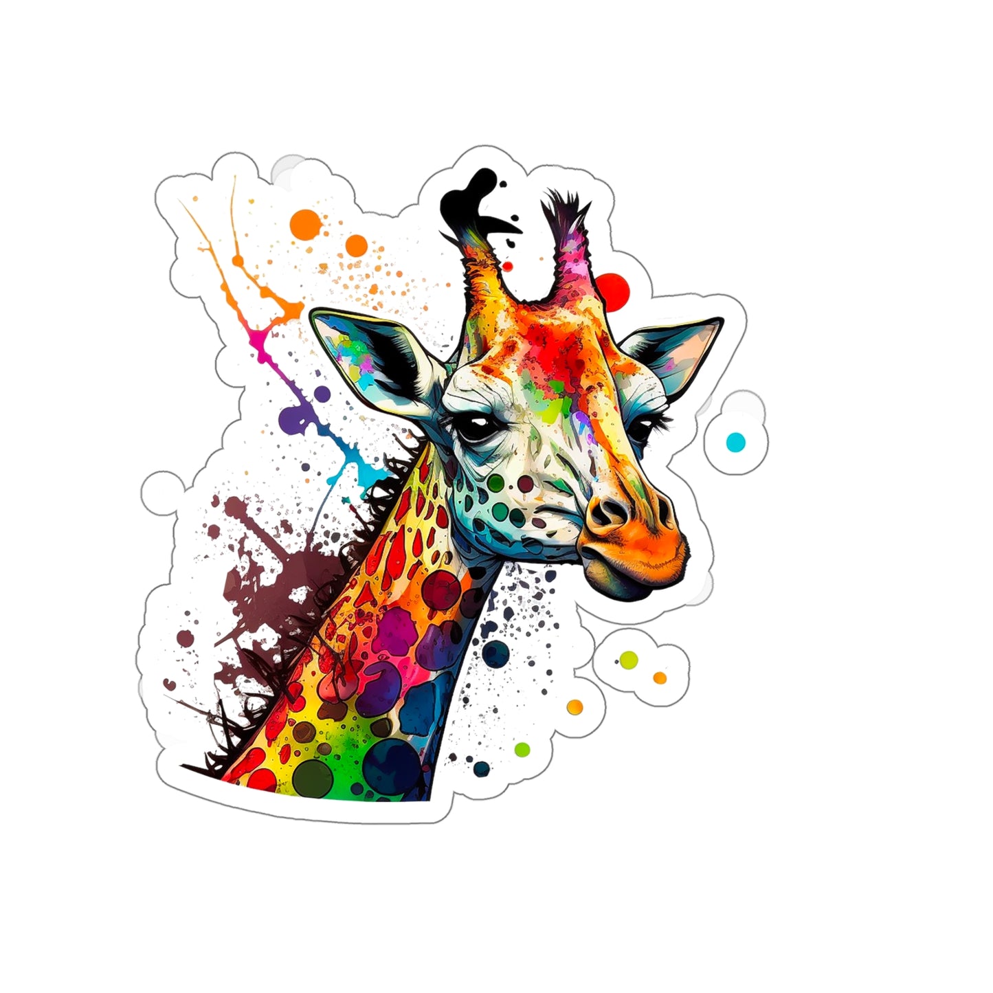 Giraffe Sticker - Add Some Pop-Art and Watercolor Style to Your Tech