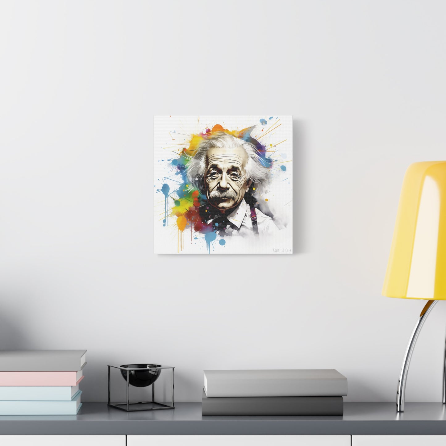 Albert Einstein: Vivid Watercolor Cotton Canvas