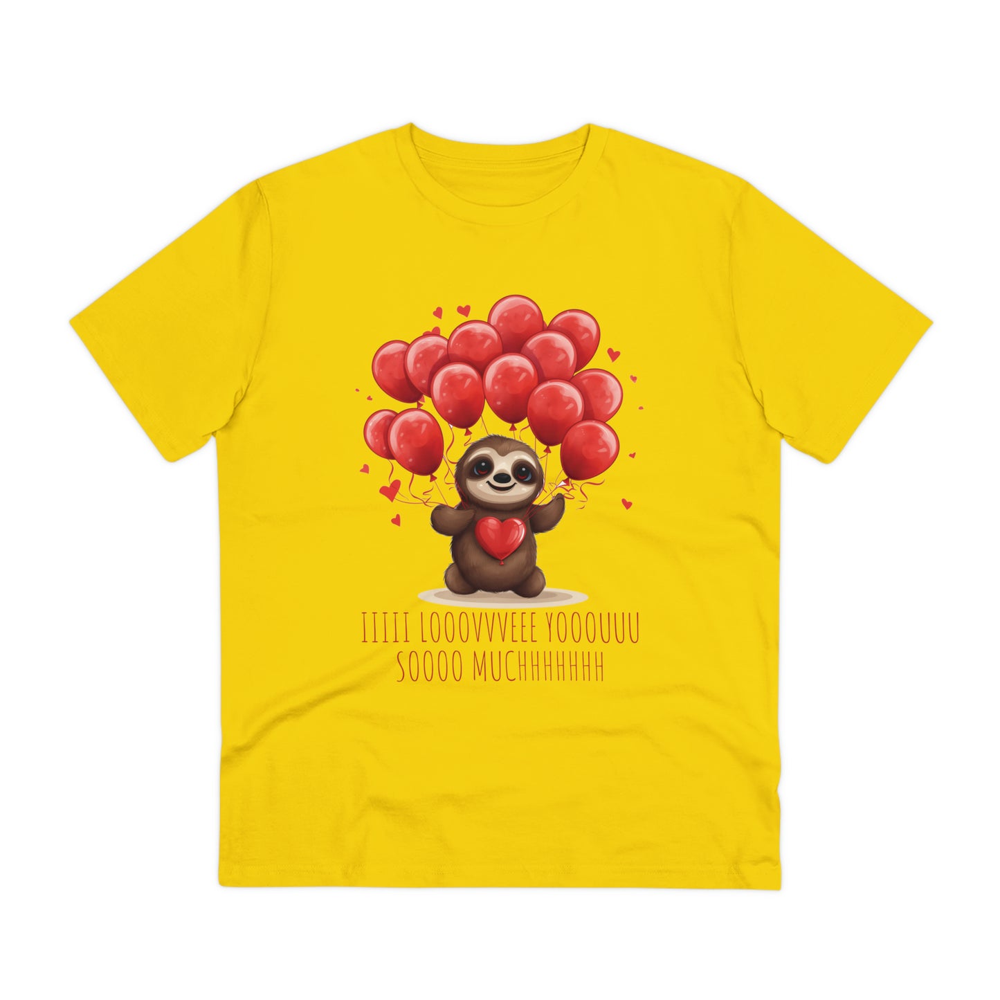 Sloth Love Balloon Tee - Eco-Friendly Slow Love Shirt - Valentine's Day Special