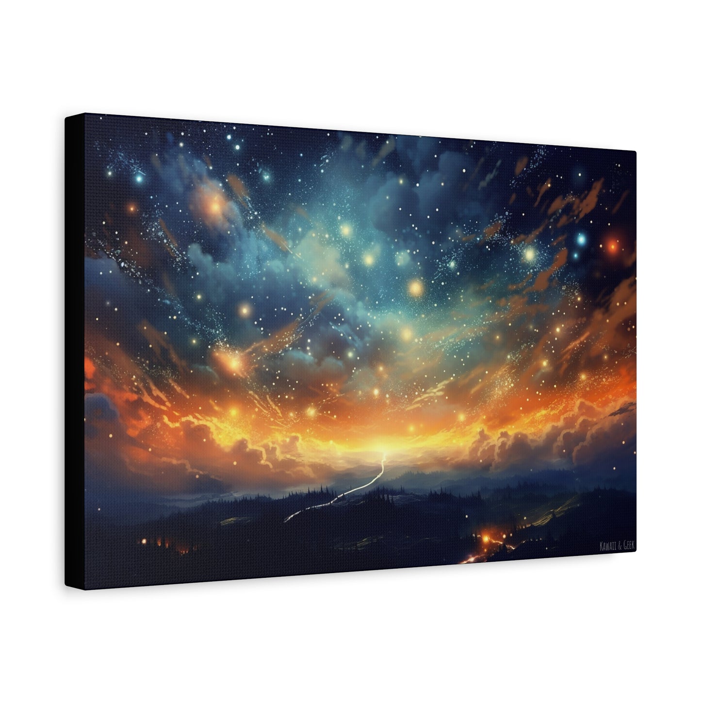 Night Sky Landscape Canvas - Immerse Yourself in a Breathtaking Starry Night