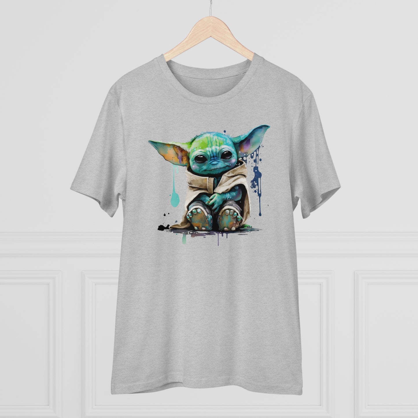 Baby Yoda in Watercolor Style Organic Unisex T-Shirt - Add Some Cute and Eco-Friendly Style to Your Wardrobe