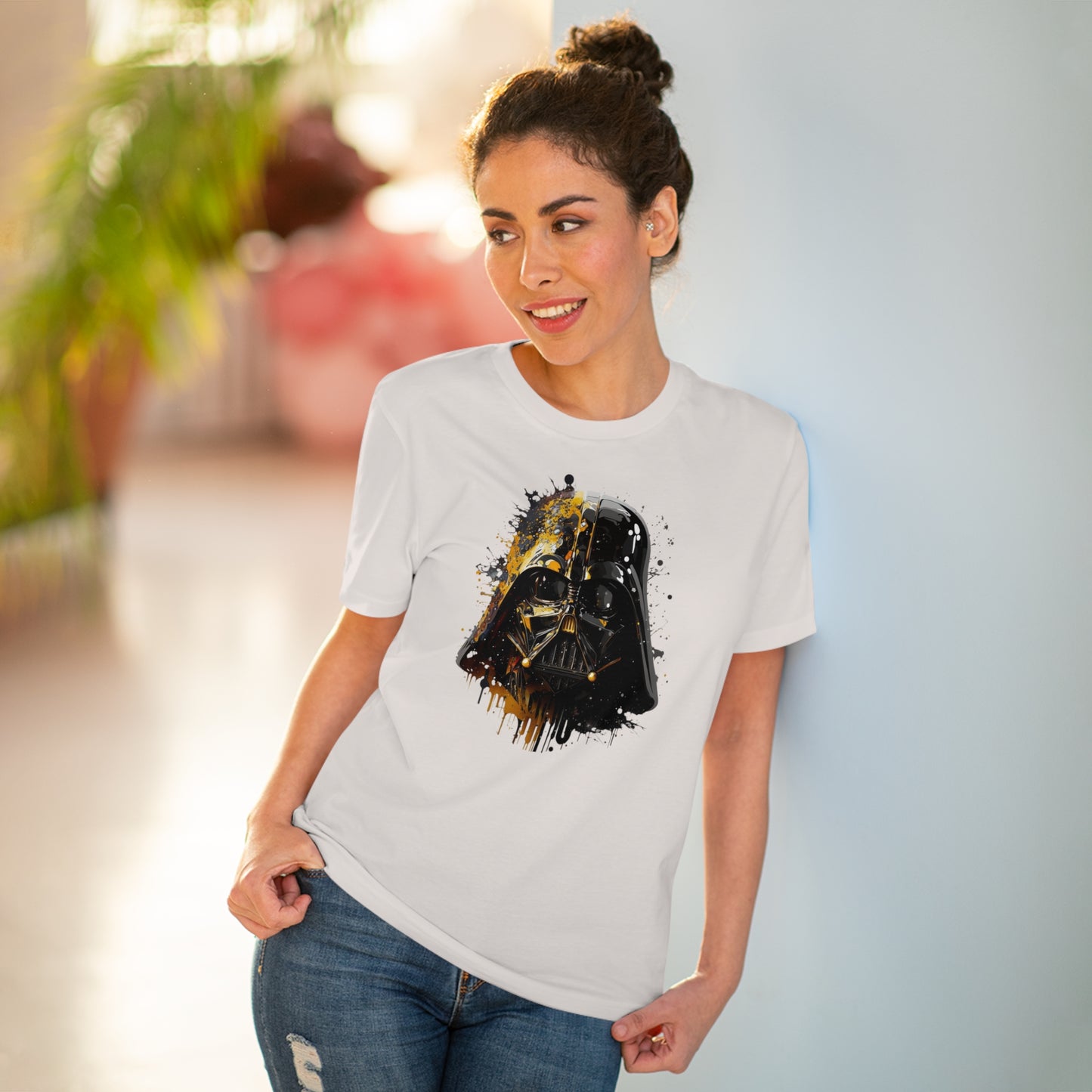 Darth Vader in Watercolor Style Eco-Friendly Unisex T-Shirt - Add Some Artistic and Sustainable Style to Your Wardrobe