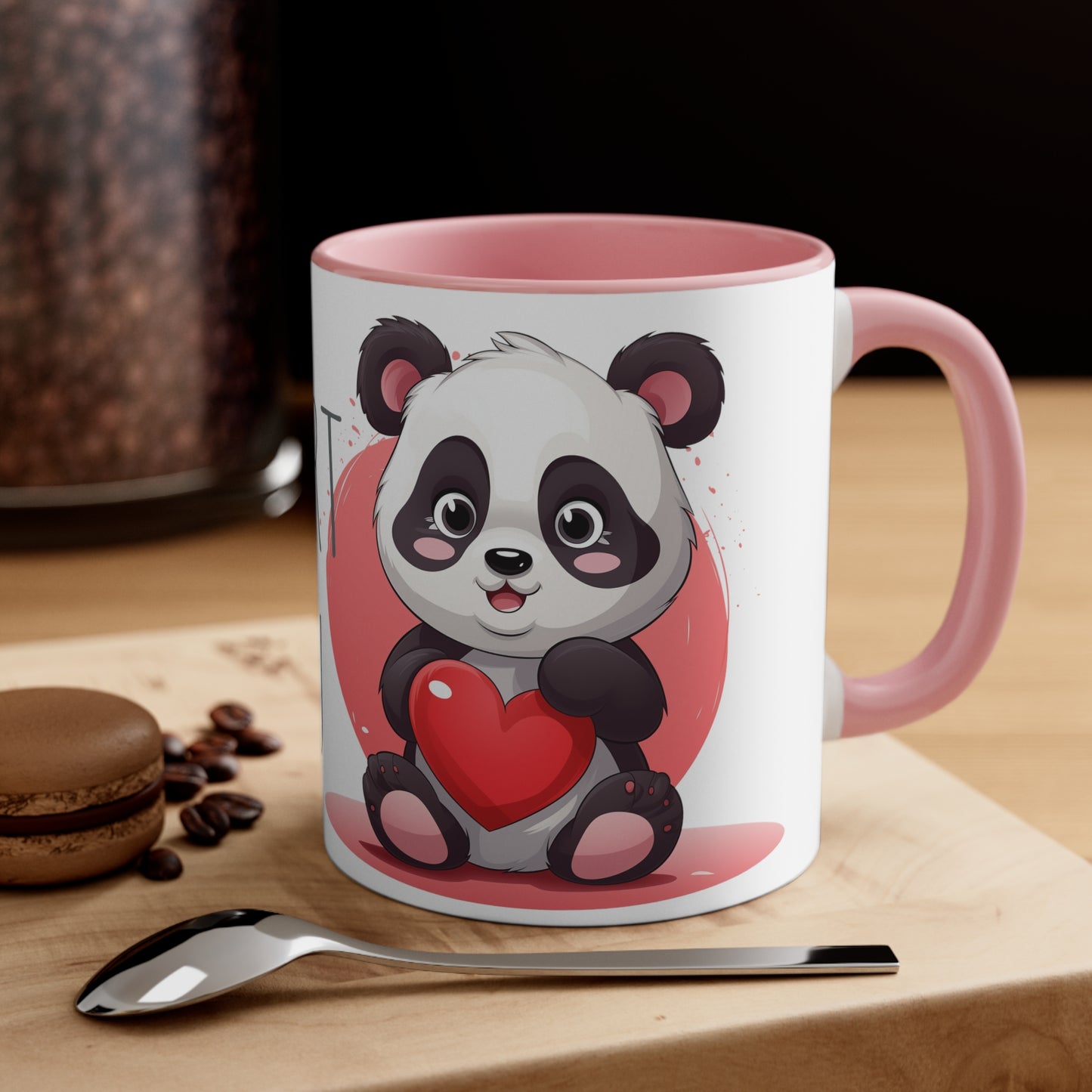 Panda Heart Mug - 11oz Bicolor 'My Heart to You' Cup - Valentine's Day
