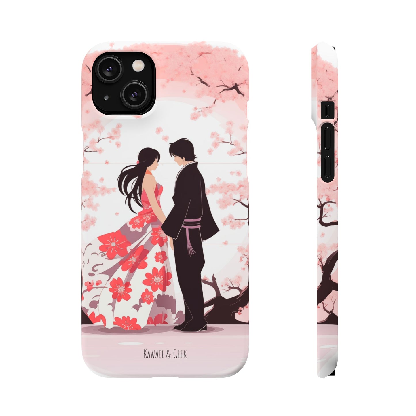 Japanese Blossom Love Premium Phone Case - Valentine's Cherry Tree Design