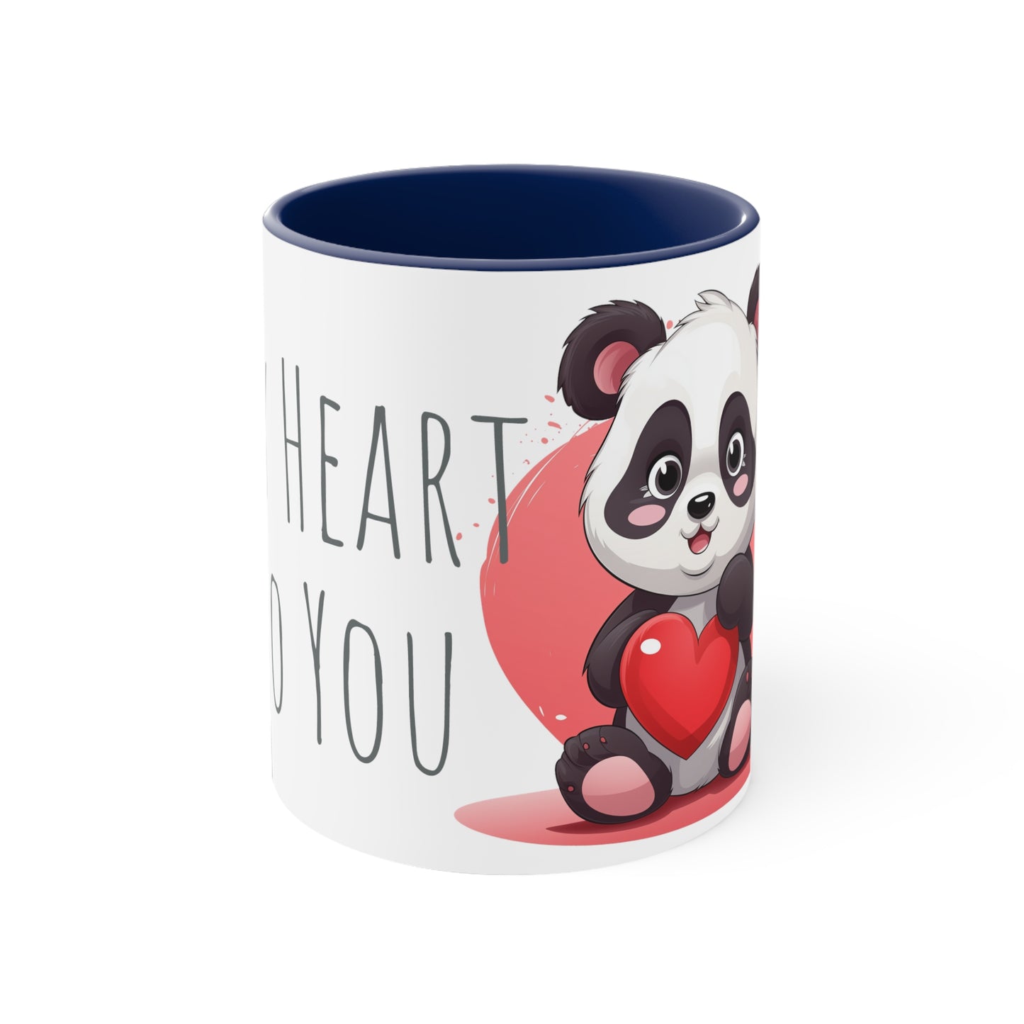 Panda Heart Mug - 11oz Bicolor 'My Heart to You' Cup - Valentine's Day