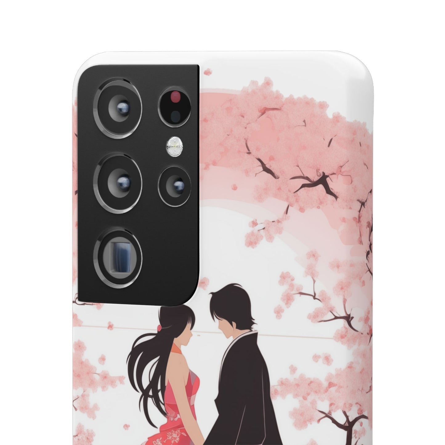 Japanese Blossom Love Premium Phone Case - Valentine's Cherry Tree Design
