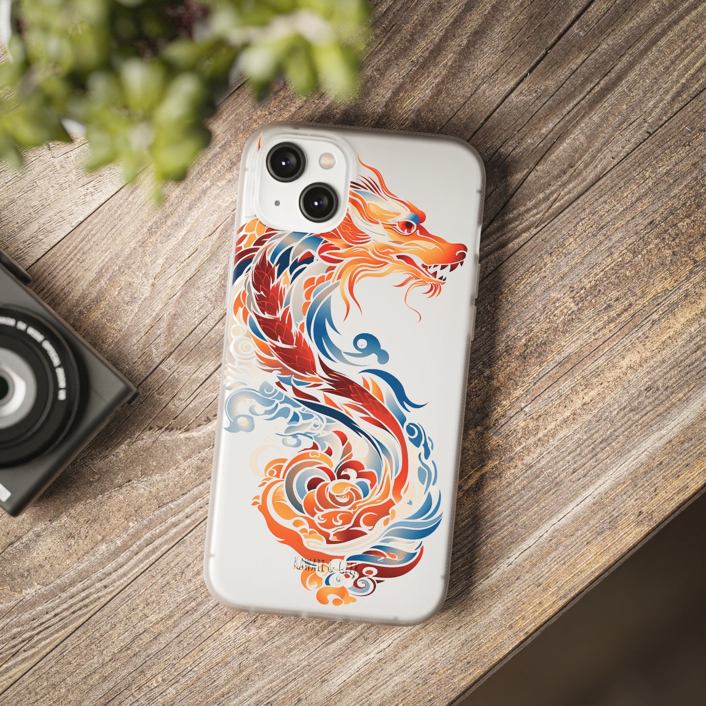 Elegant Chinese Ink Dragon Flexi Transparent Phone Case