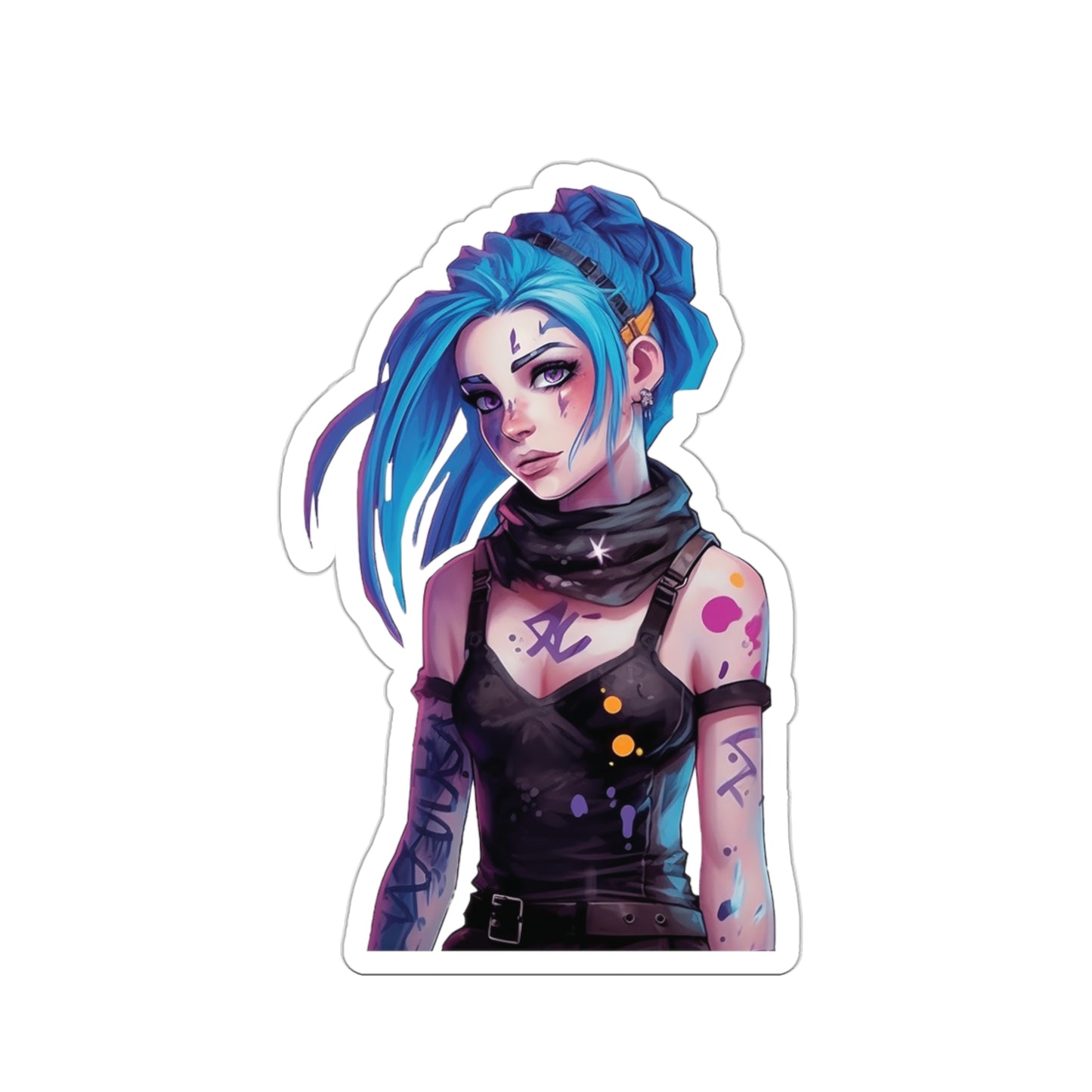 Jinx from Arcane Sticker - Add Some Colorful and Explosive Style to Your Tech - League of Legends