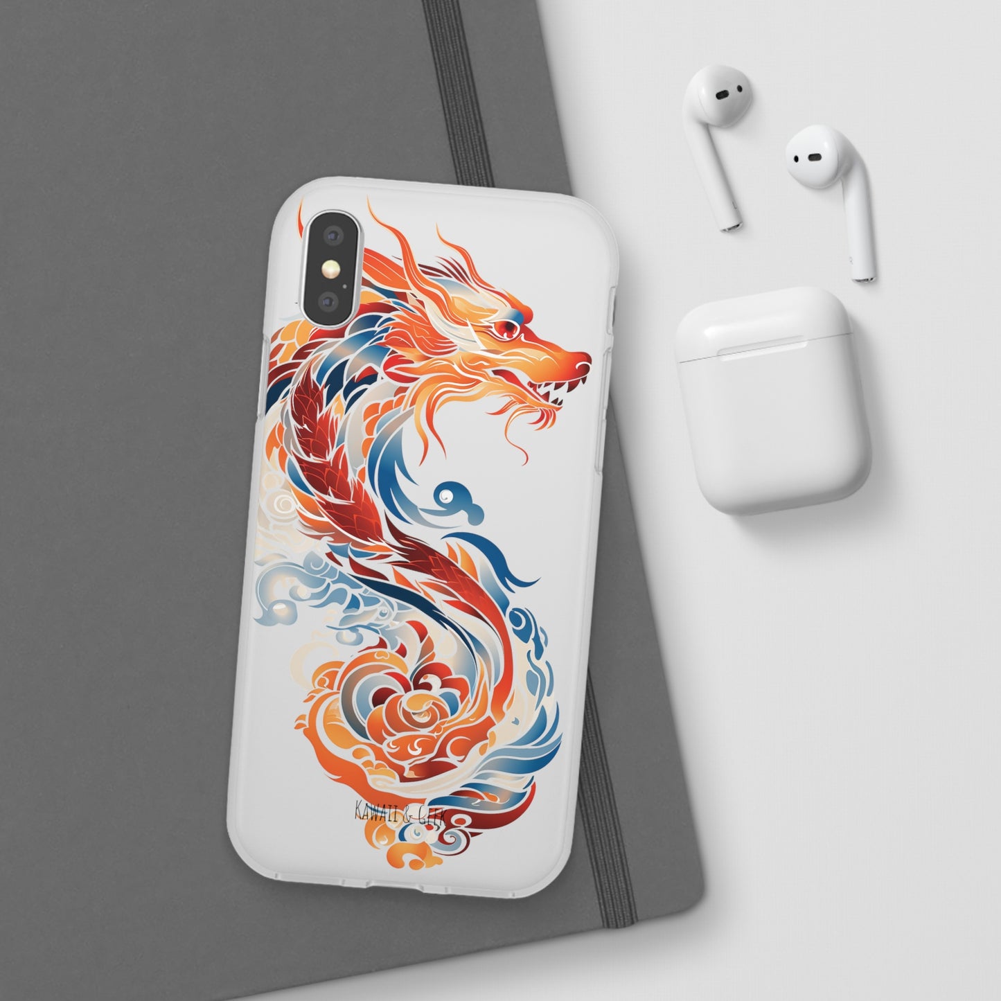 Elegant Chinese Ink Dragon Flexi Transparent Phone Case