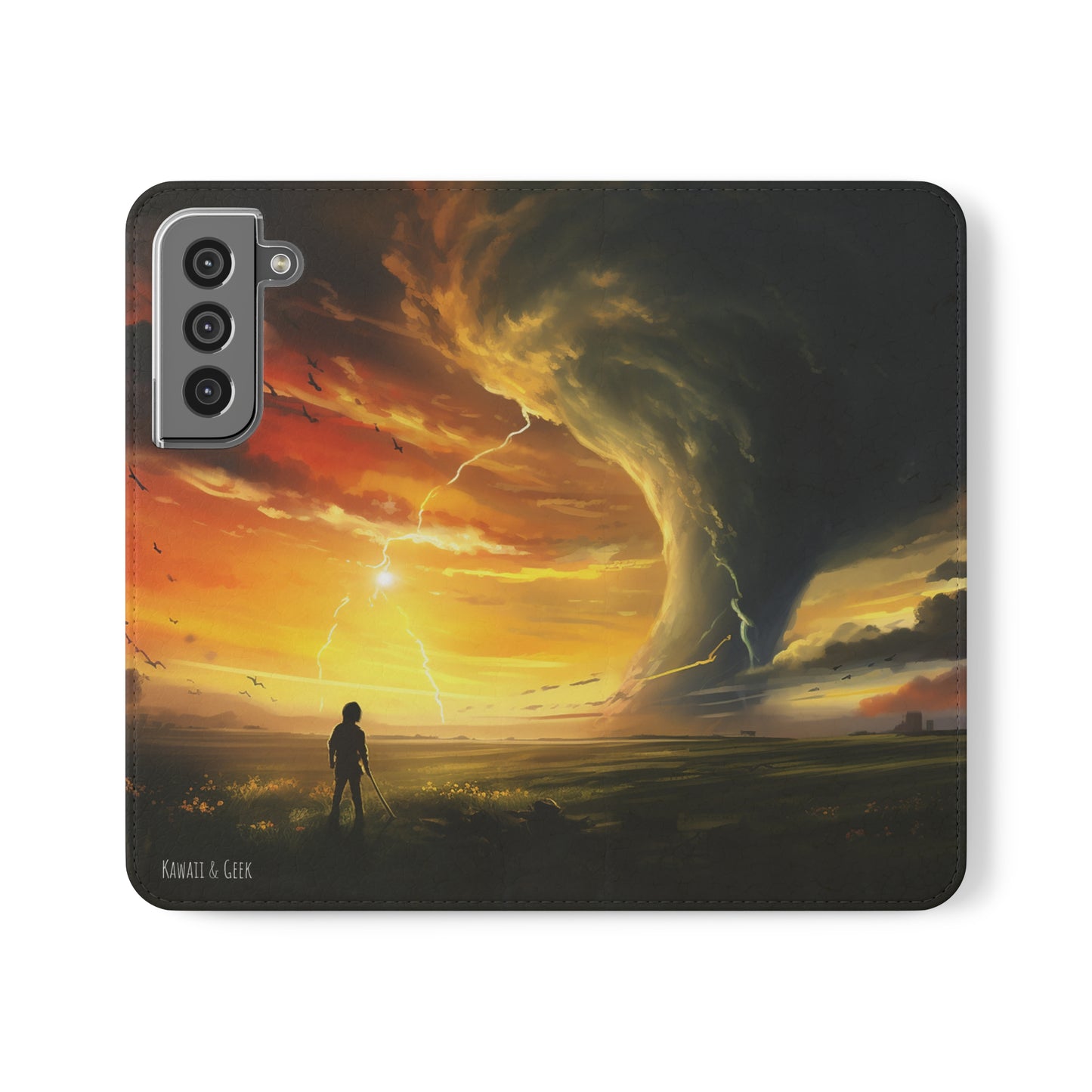 Apocalyptic Tornado Kids Flip Phone Case