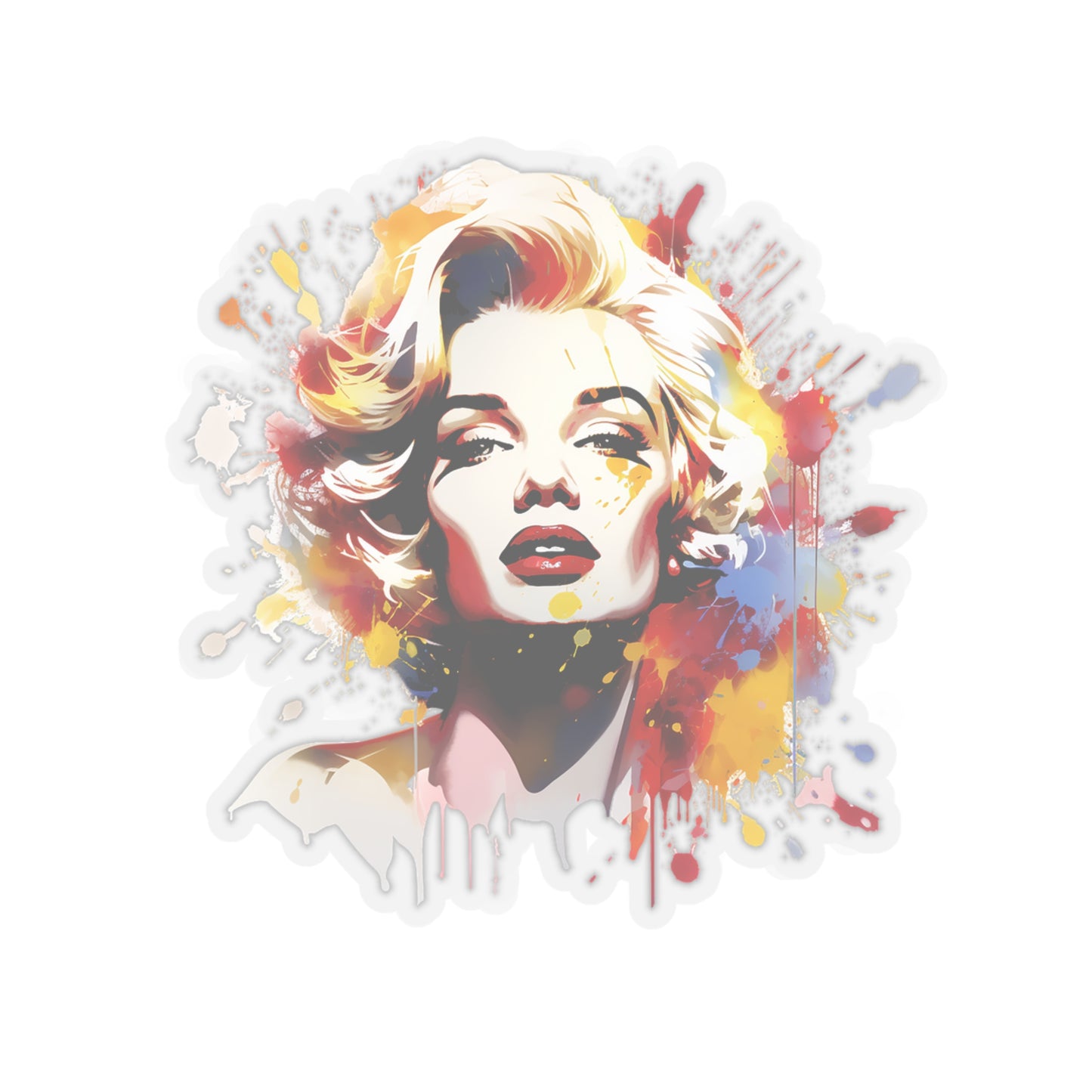 Marilyn Monroe Sticker in Watercolor Style