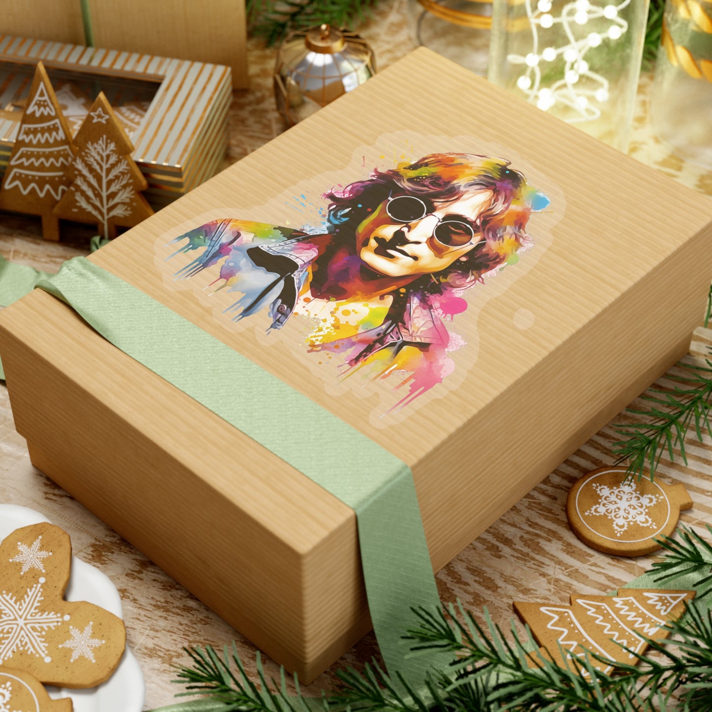 Watercolor John Lennon Sticker: Artistic Flair