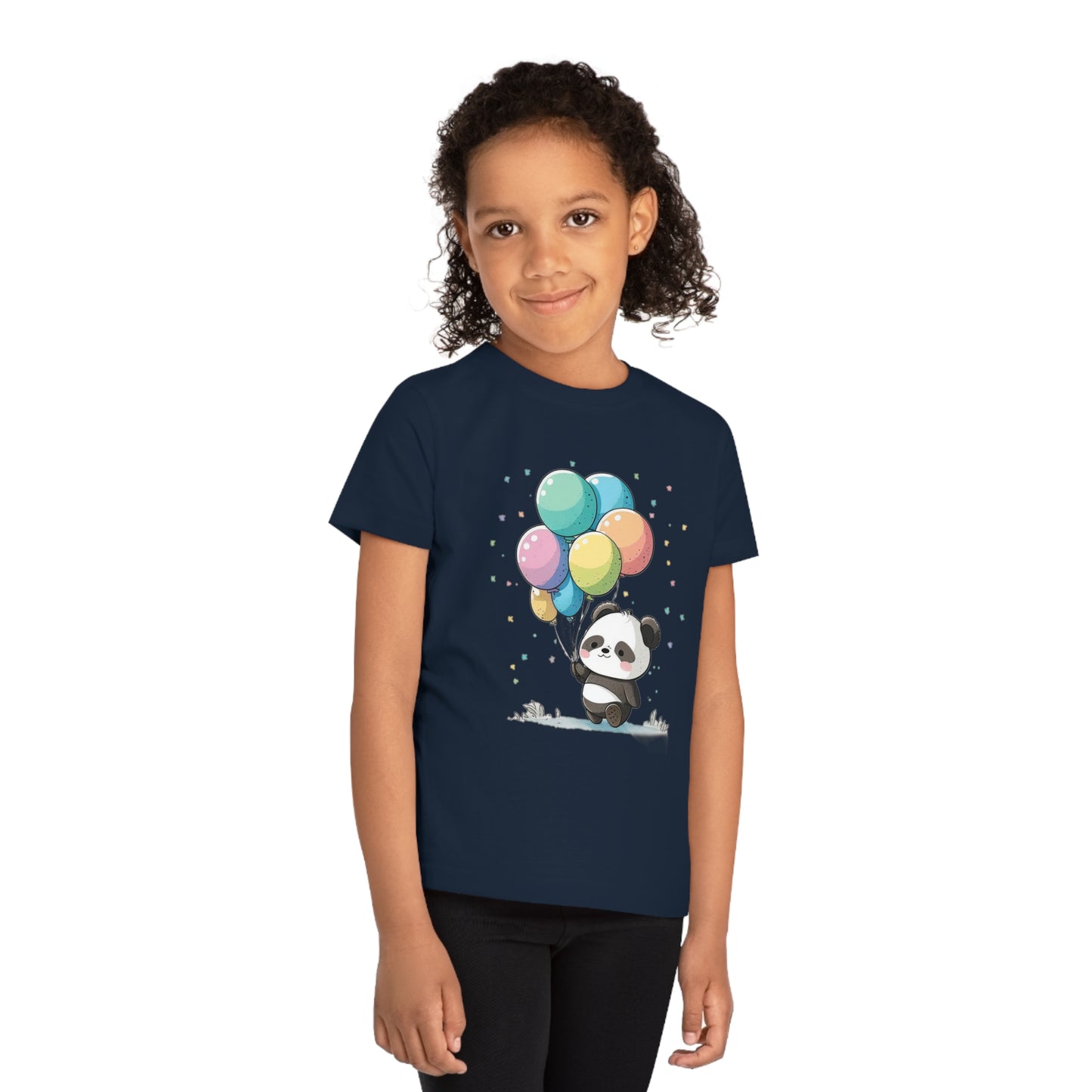 Panda with Balloons Kids Eco-Friendly T-Shirt - Adorable Style for Little Nature Lovers