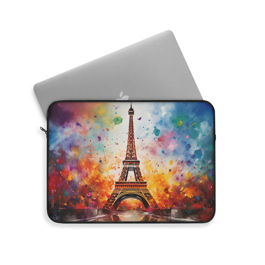 Vibrant Eiffel Tower Premium Laptop Sleeve for Paris Lovers