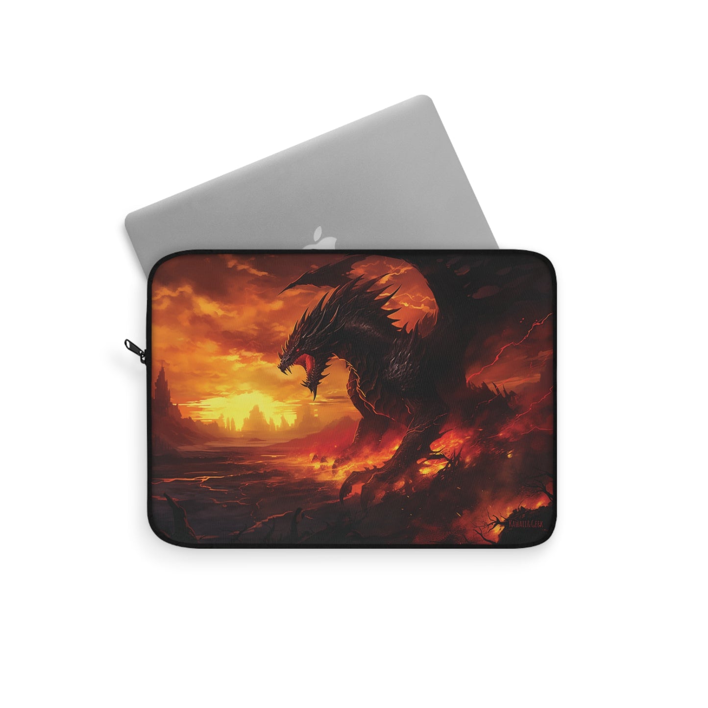 Unleash the Power: Gigantic Fire Dragon Laptop Sleeve