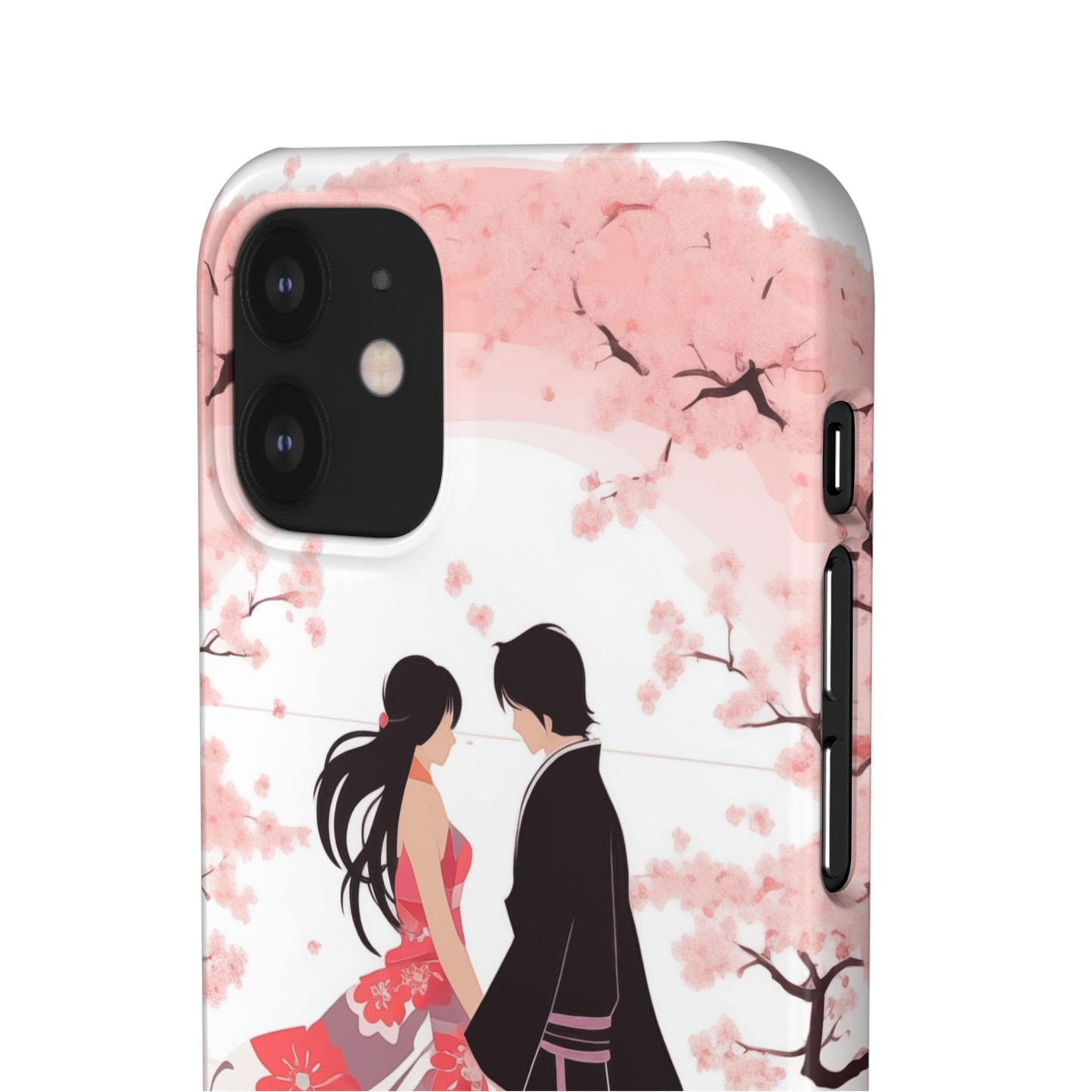Japanese Blossom Love Premium Phone Case - Valentine's Cherry Tree Design