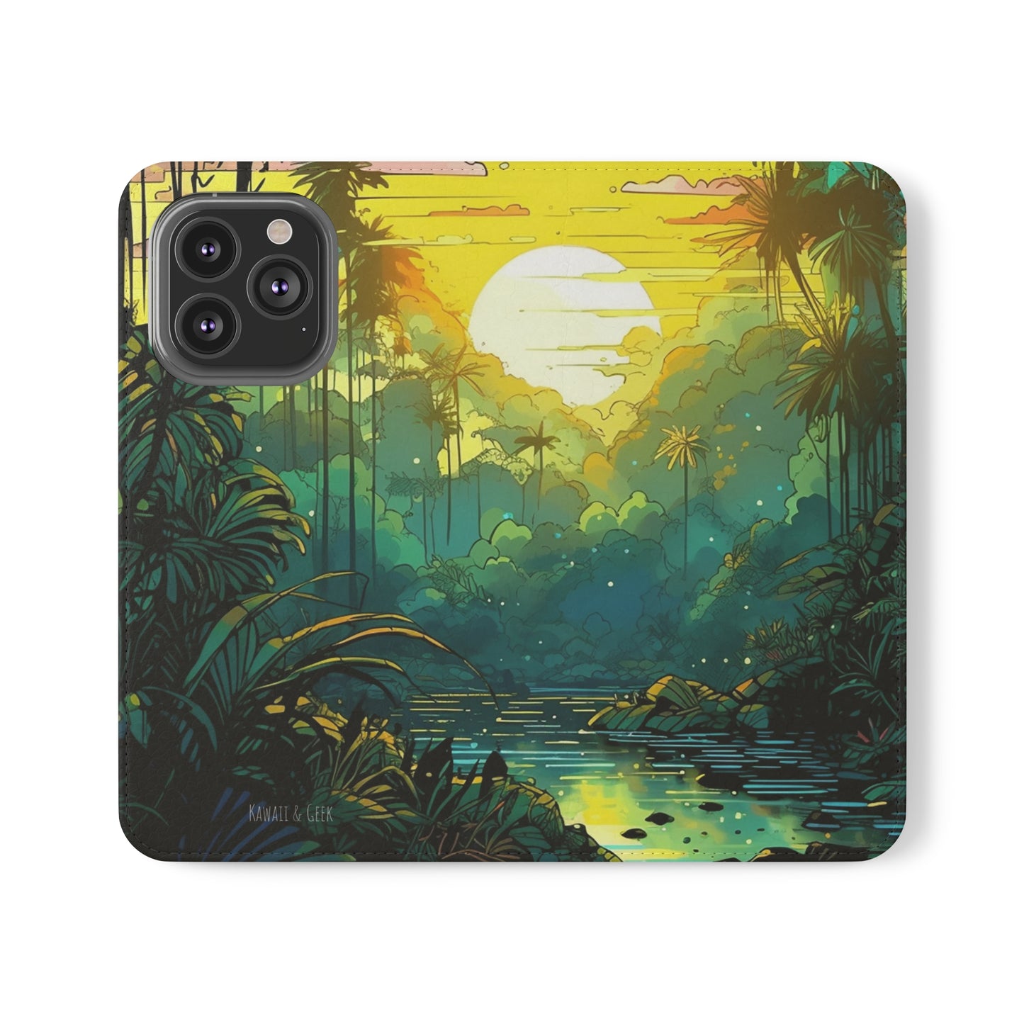 Rainforest at Sunset Flip Phone Case - Capture the Serenity of Nature on Your Device