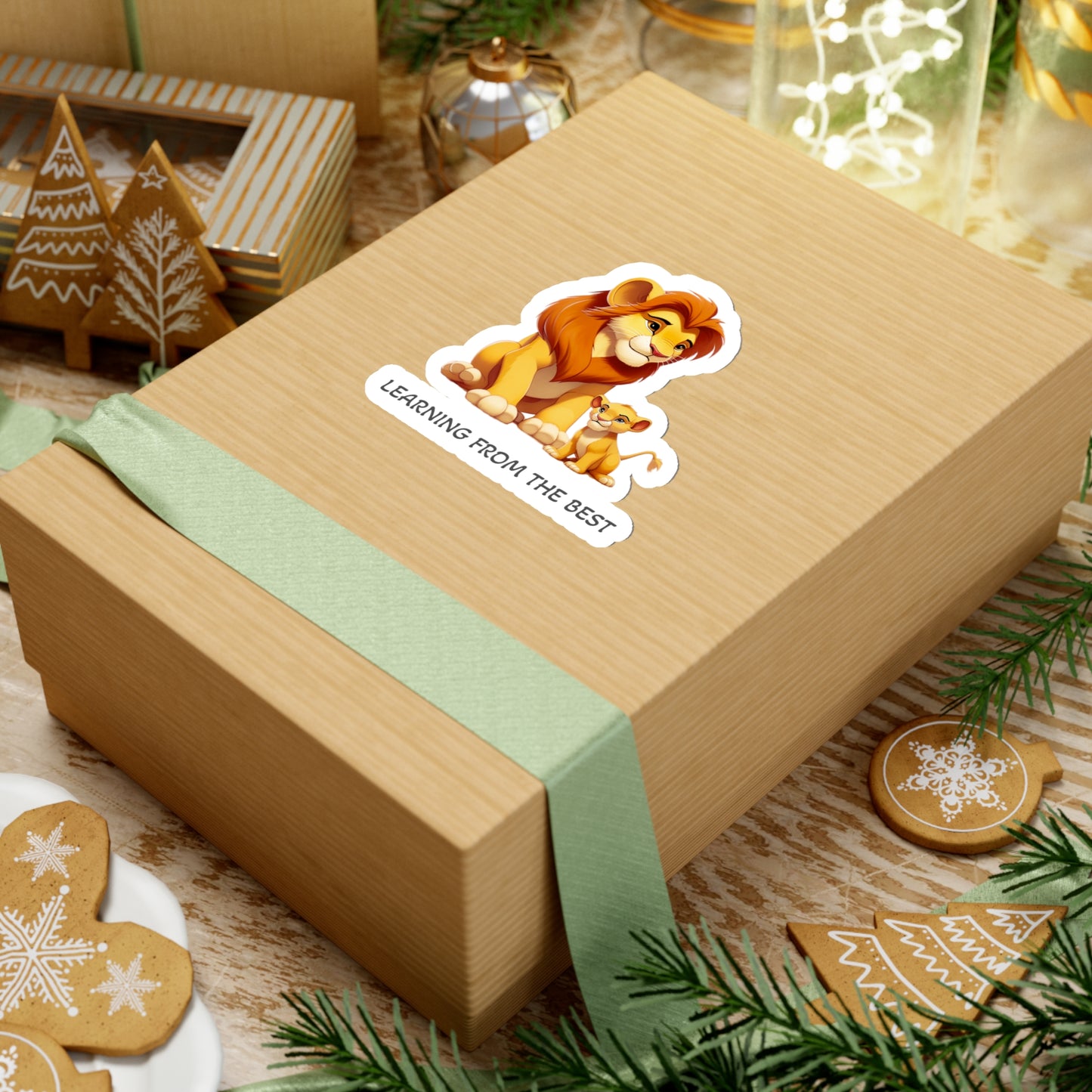 Learning from the Best - Father's Day Sticker - Celebrate the Bond with Cute Mufasa and Simba