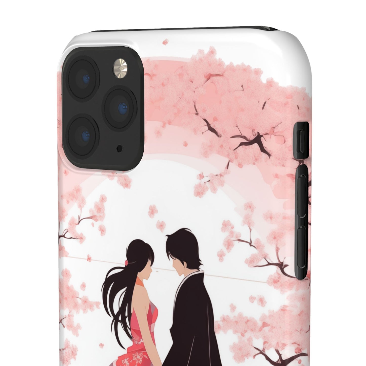 Japanese Blossom Love Premium Phone Case - Valentine's Cherry Tree Design
