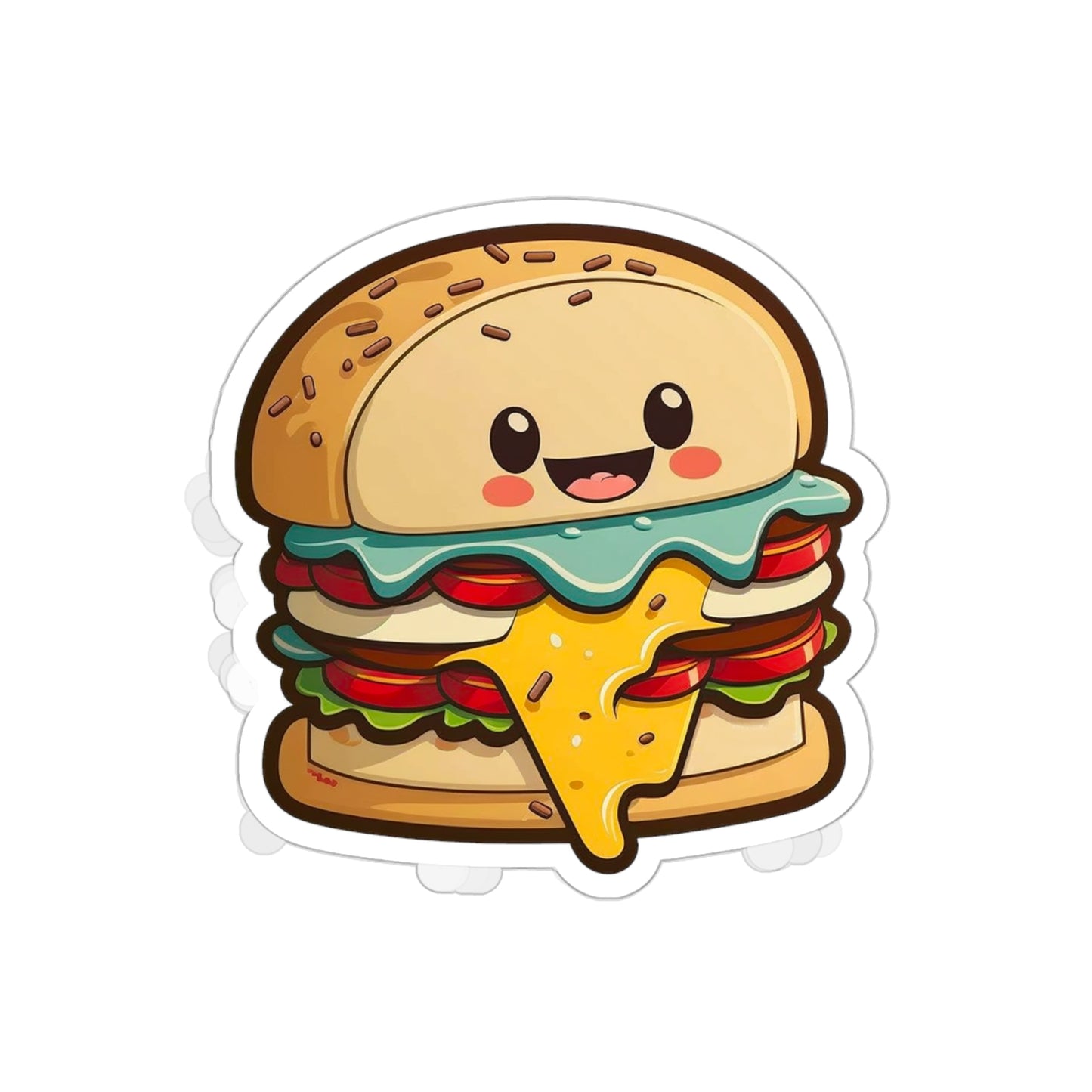 Kawaii Cheeseburger Sticker - Add Some Cute and Playful Style to Your Tech