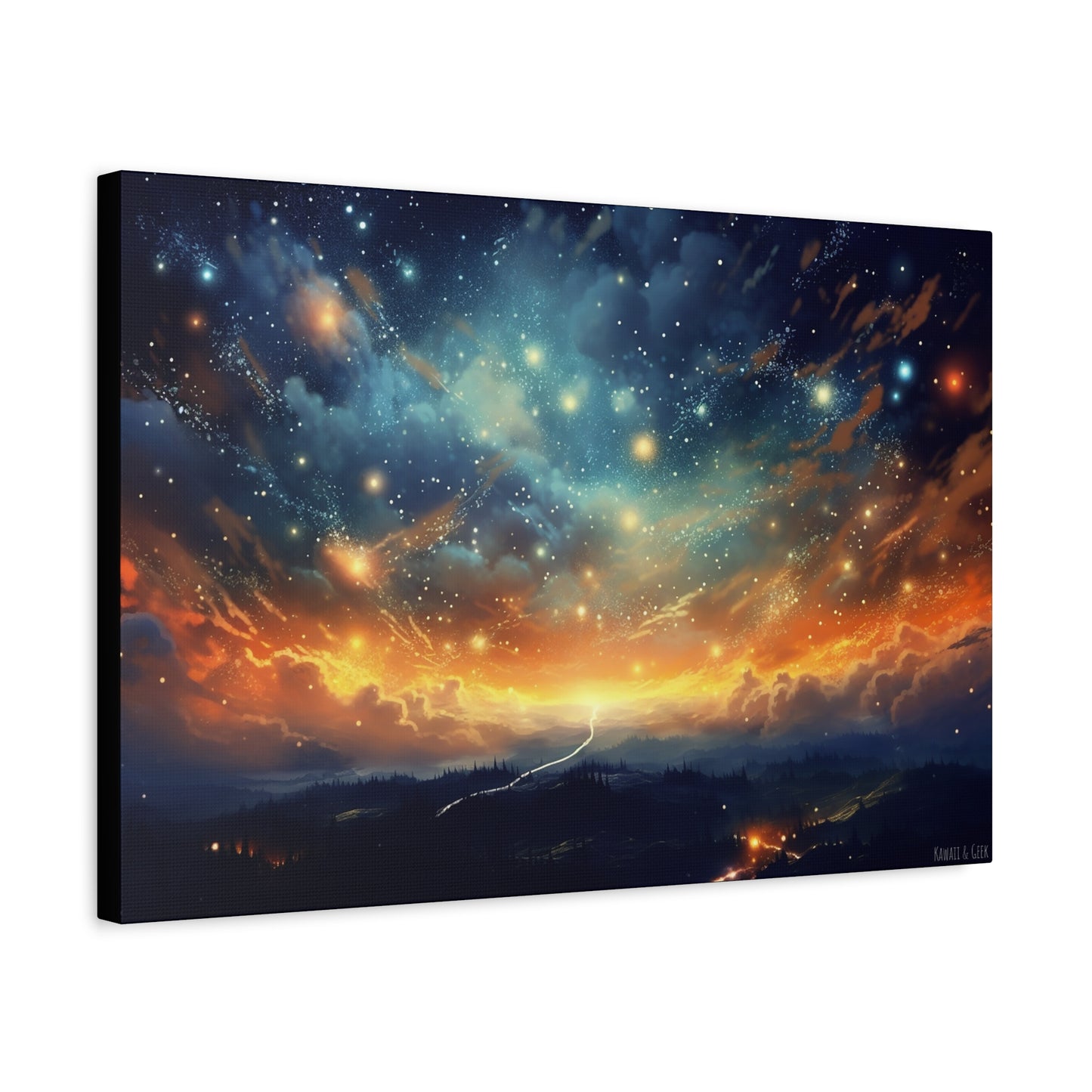 Night Sky Landscape Canvas - Immerse Yourself in a Breathtaking Starry Night
