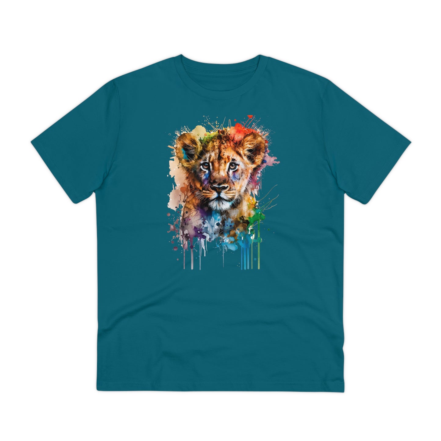 Cute Lion Cub in Watercolor Style Organic Unisex T-Shirt - Add Some Adorable and Eco-Friendly Style to Your Wardrobe