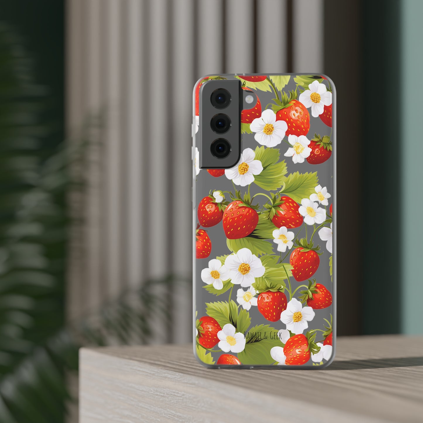 Strawberries & Florals Flexi and Transparent Phone Case