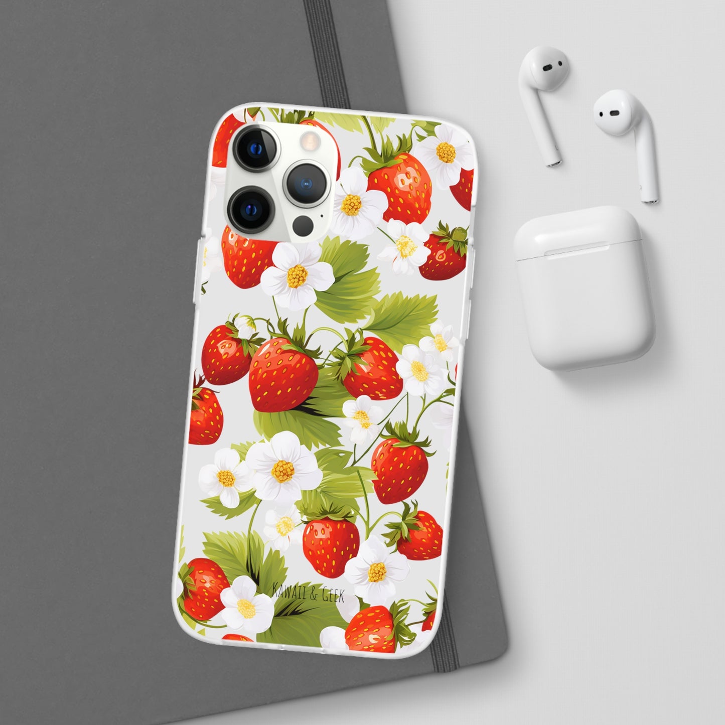 Strawberries & Florals Flexi and Transparent Phone Case