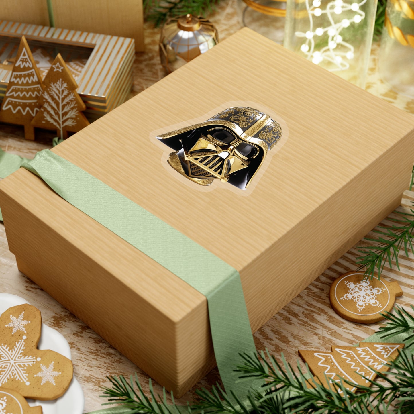 Gold Darth Vader Sticker - Unleash Imperial Grandeur - Star Wars