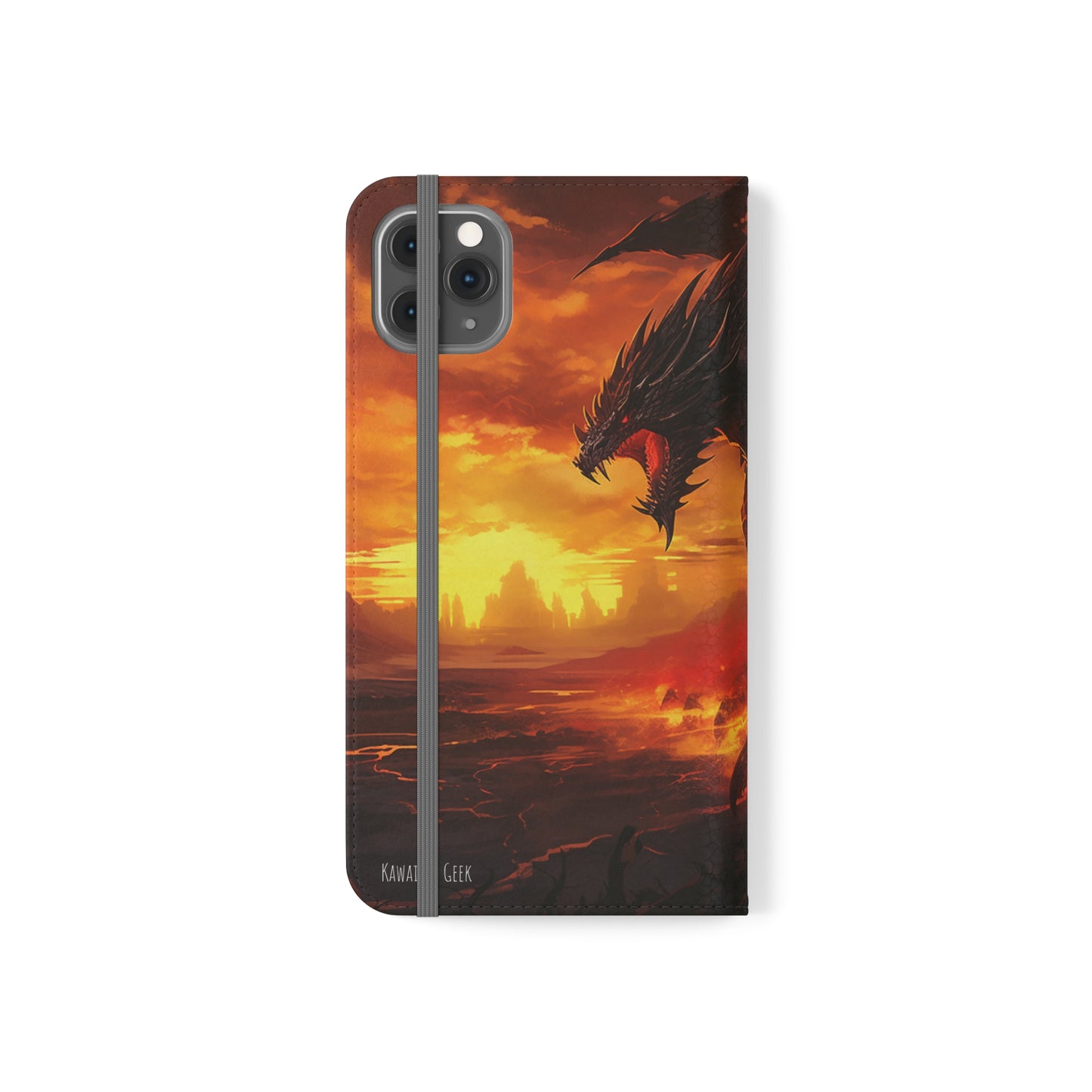 Apocalyptic Red Dragon Flip Phone Case