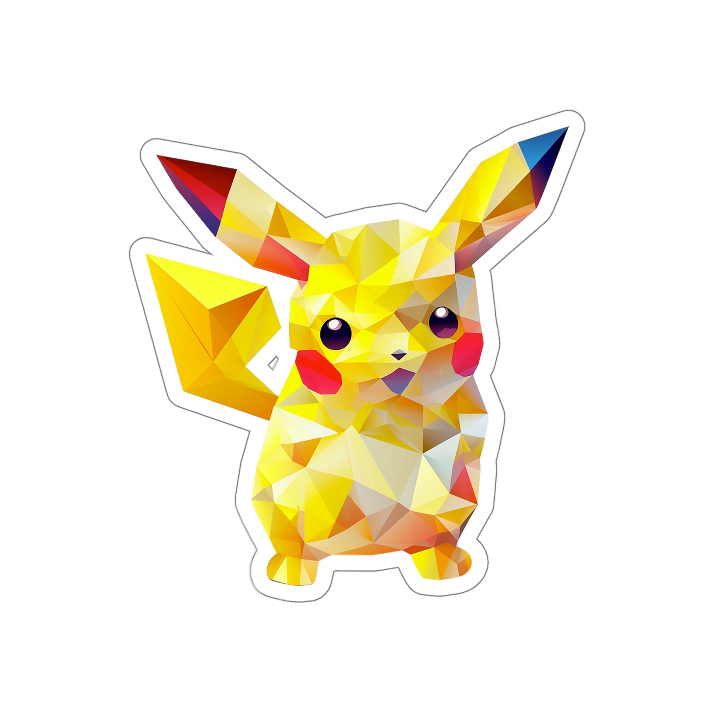Pikachu Sticker - Electric Charm in Geometric Form