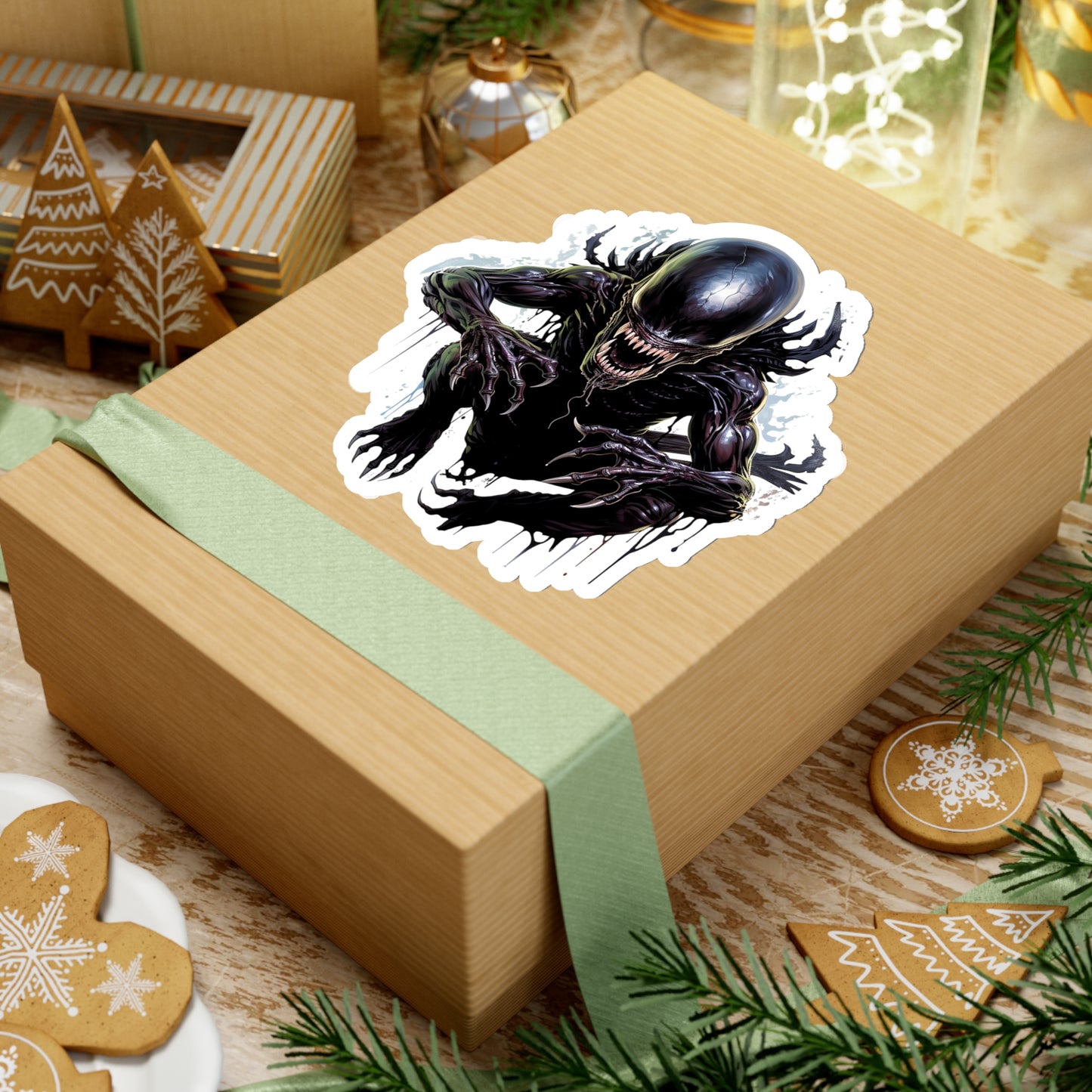 Alien Xenomorph Jumping sticker - Premium Halloween Sticker