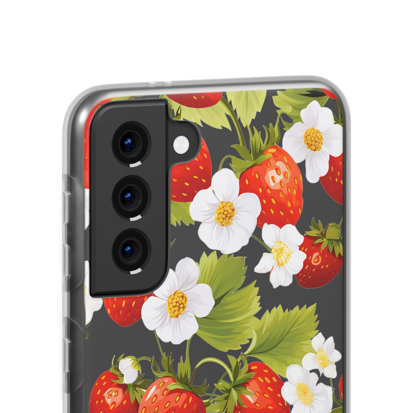 Strawberries & Florals Flexi and Transparent Phone Case