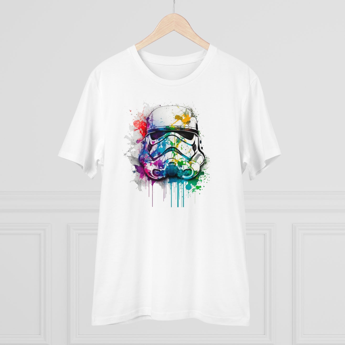 Storm Trooper in Watercolor Style Organic Unisex T-Shirt - Add Some Unique and Eco-Friendly Style to Your Wardrobe