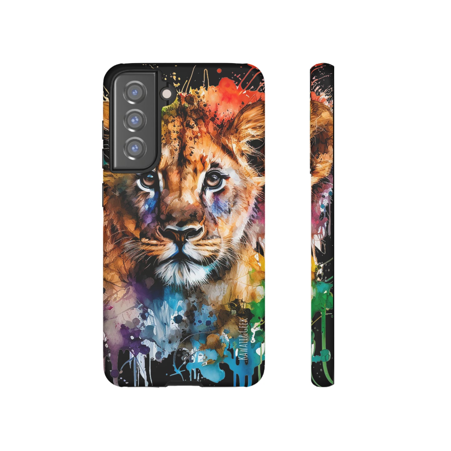 Watercolor Lion Cub Tough Phone Case - iPhone 15 compatible