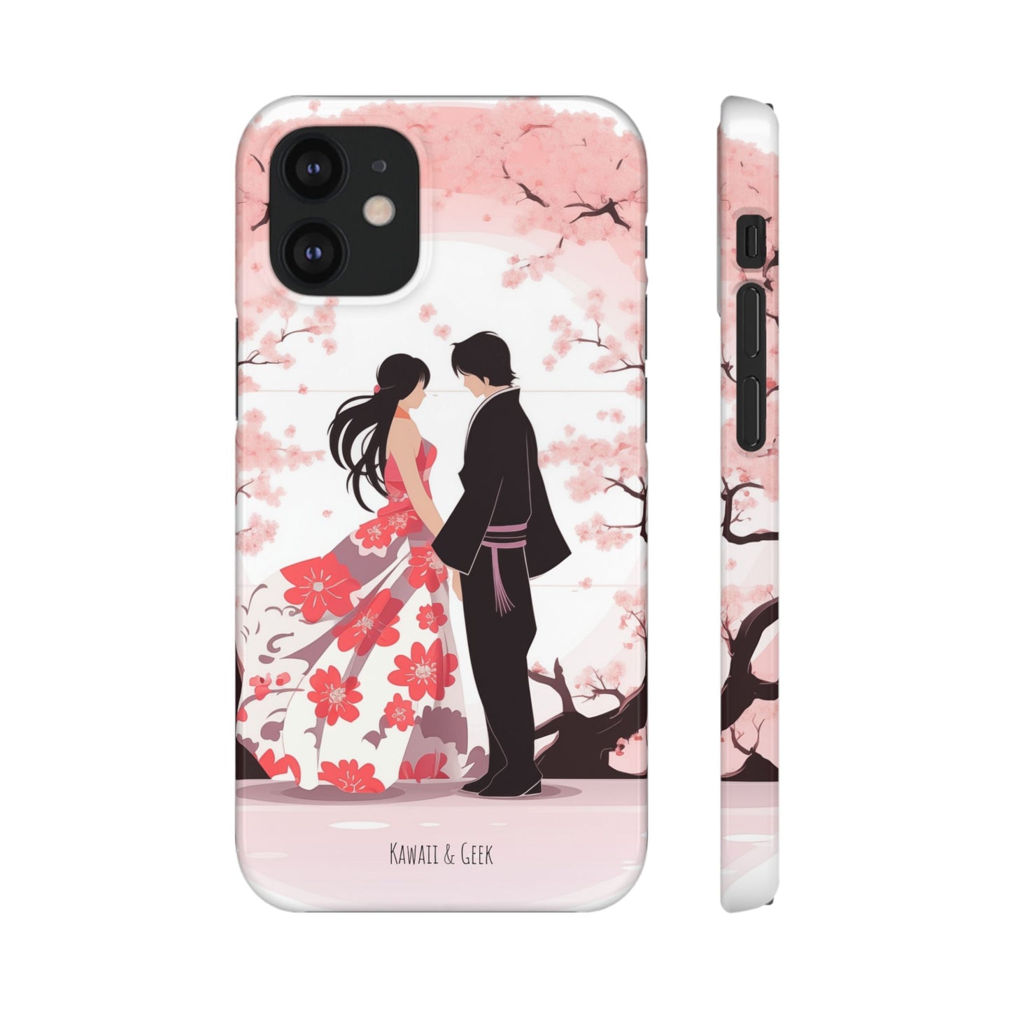 Japanese Blossom Love Premium Phone Case - Valentine's Cherry Tree Design