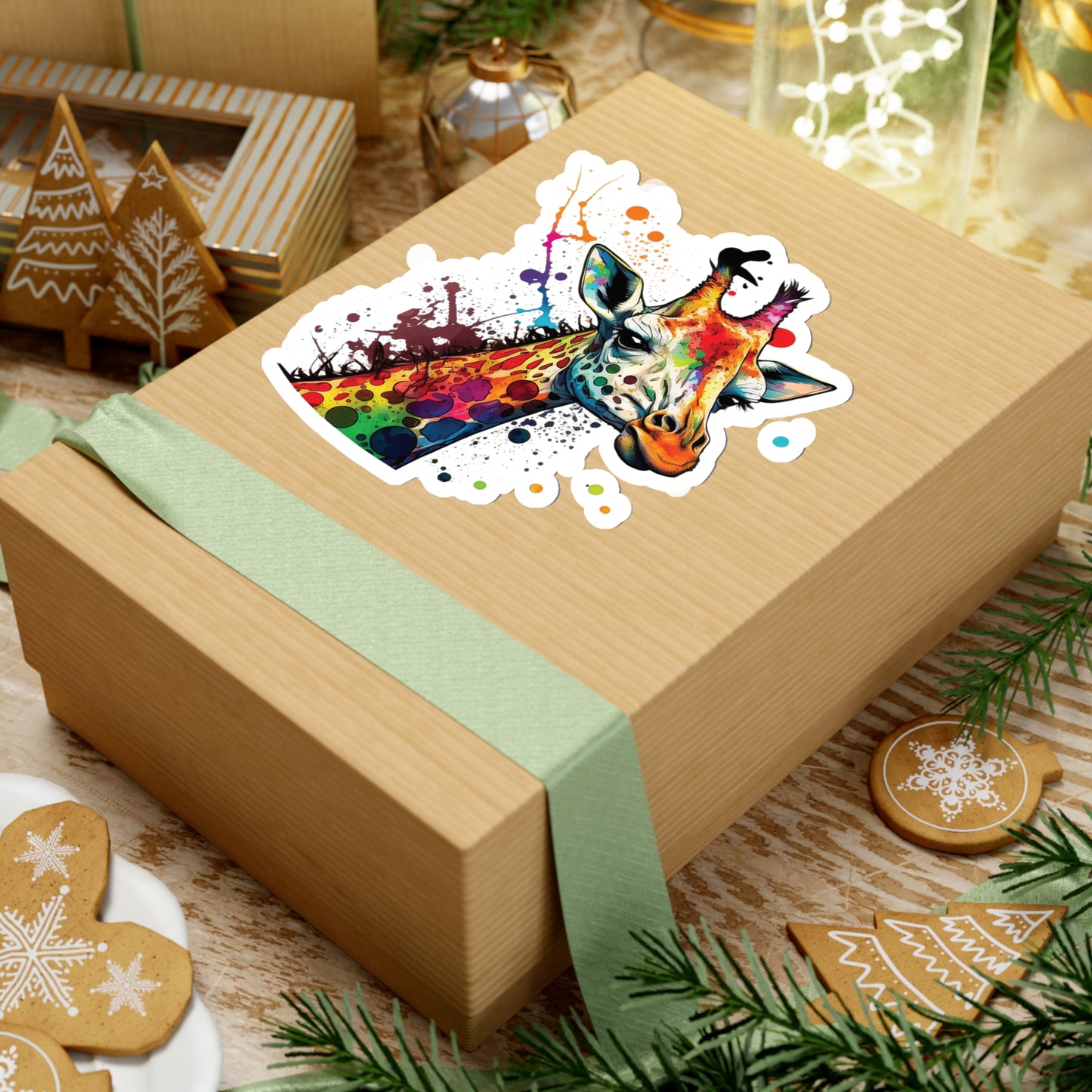 Giraffe Sticker - Add Some Pop-Art and Watercolor Style to Your Tech