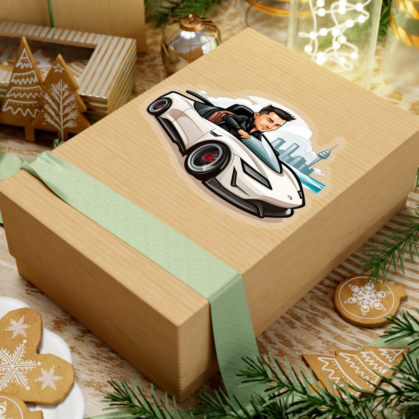 Elon Musk in White Tesla Roadster Sticker - Add Some Unique and Bold Style to Your Tech