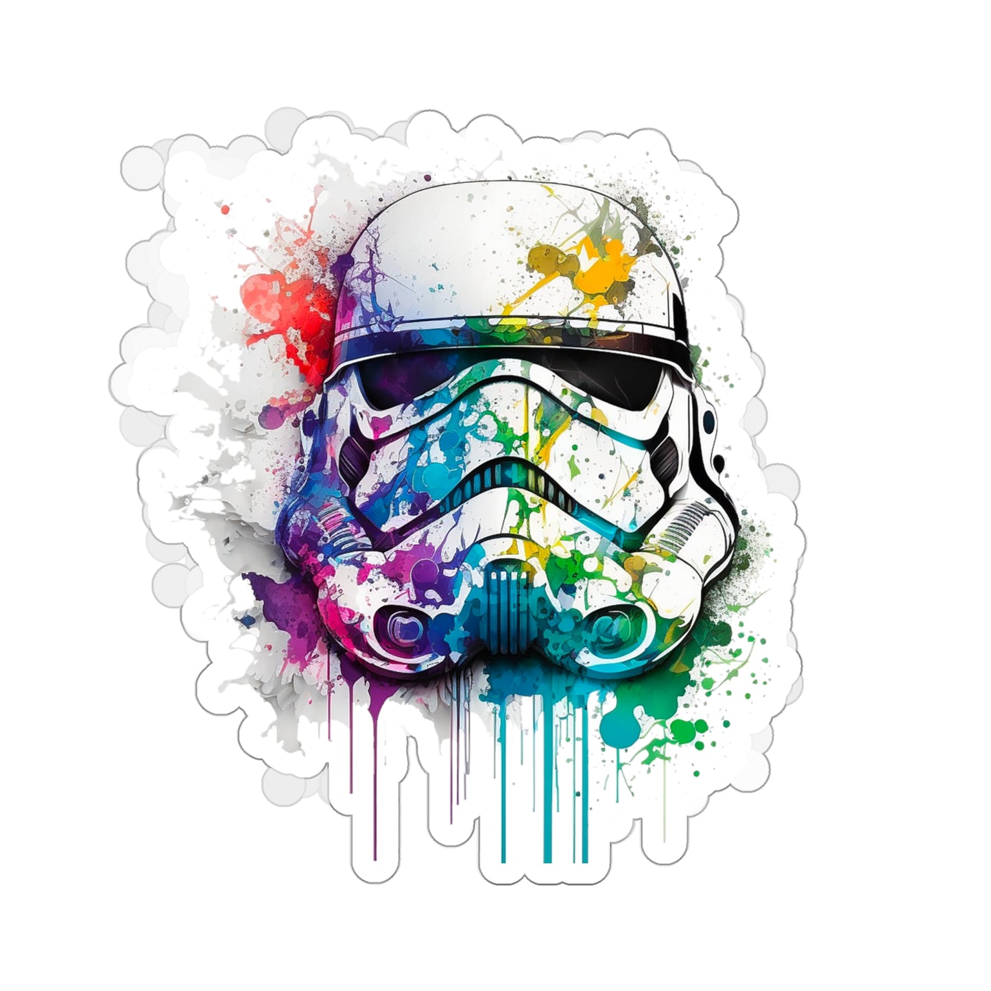 Watercolor Stormtrooper Helmet Sticker - Add Some Colorful Style to Your Tech