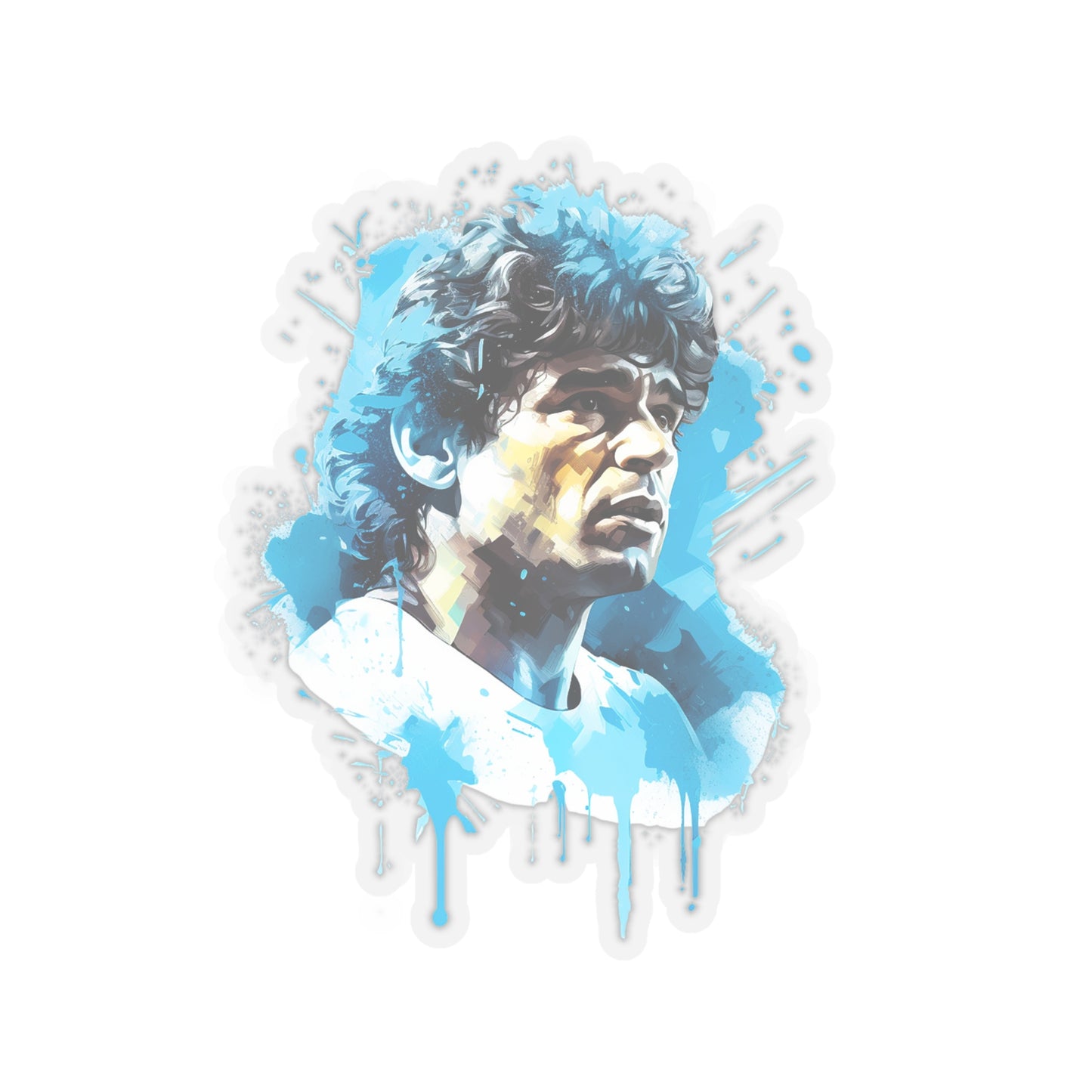 Diego Maradona Watercolor Tribute Sticker