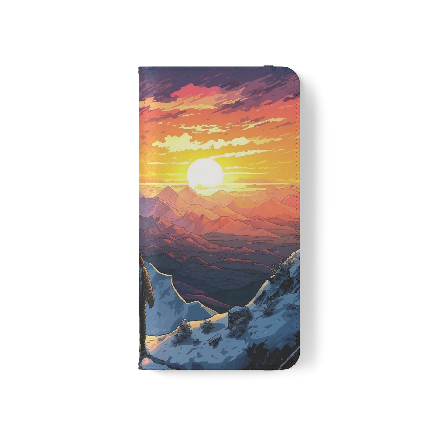 Snowy Mountain Landscape Sunset Flip Phone Case - Embrace the Beauty of Nature on Your Device