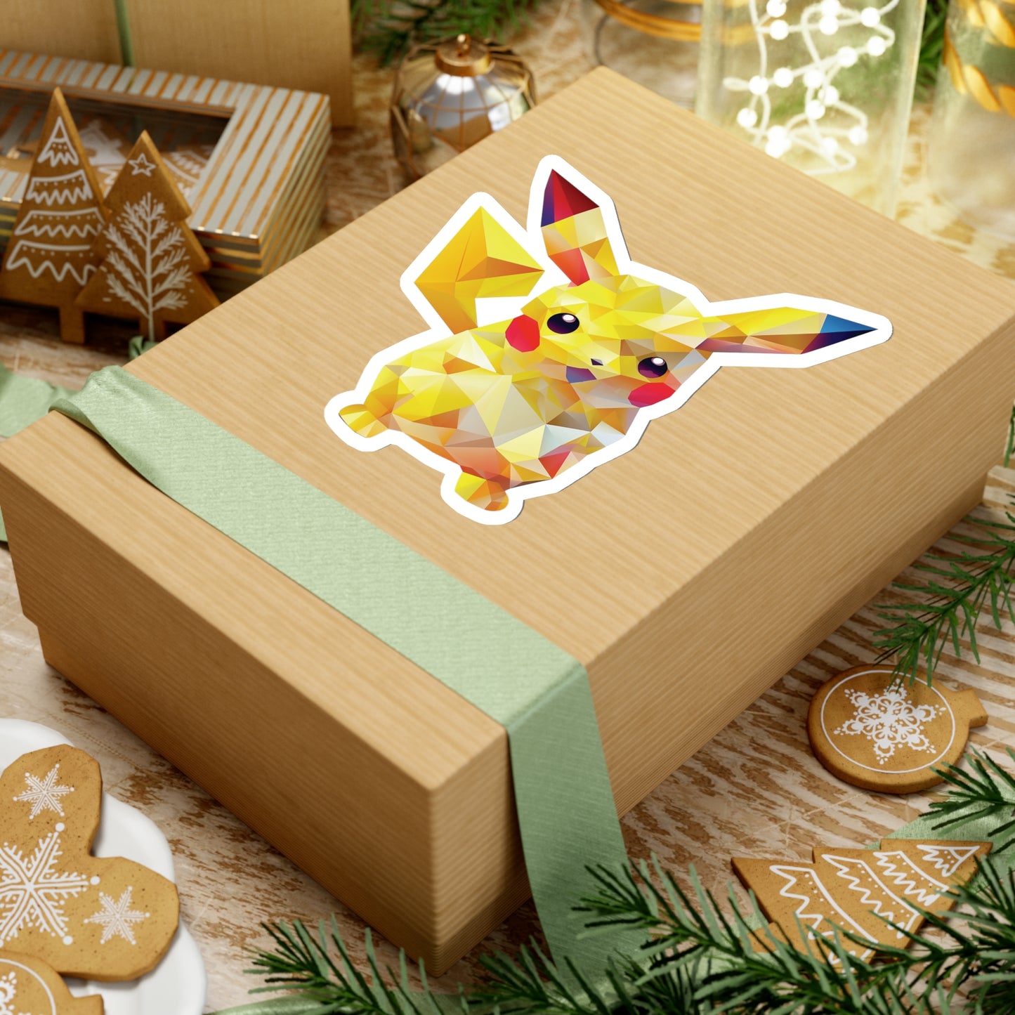 Pikachu Sticker - Electric Charm in Geometric Form